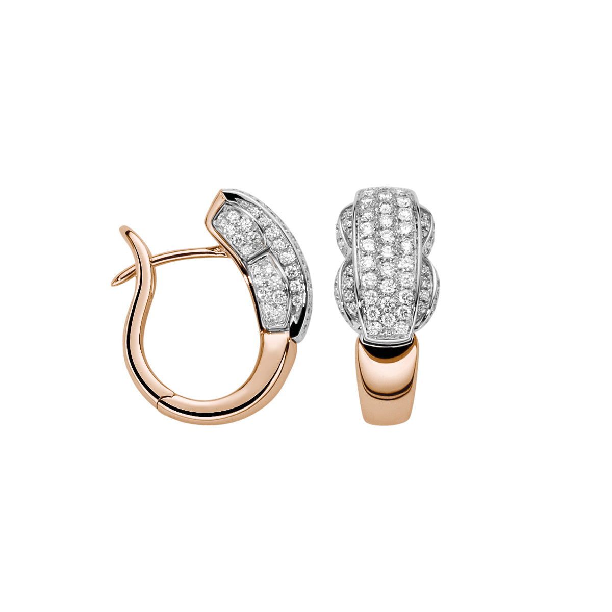 FOPE EKA 18K Gold Earrings with White Diamond Pavé - 1.35 carats - Jackson Hole Jewelry Company