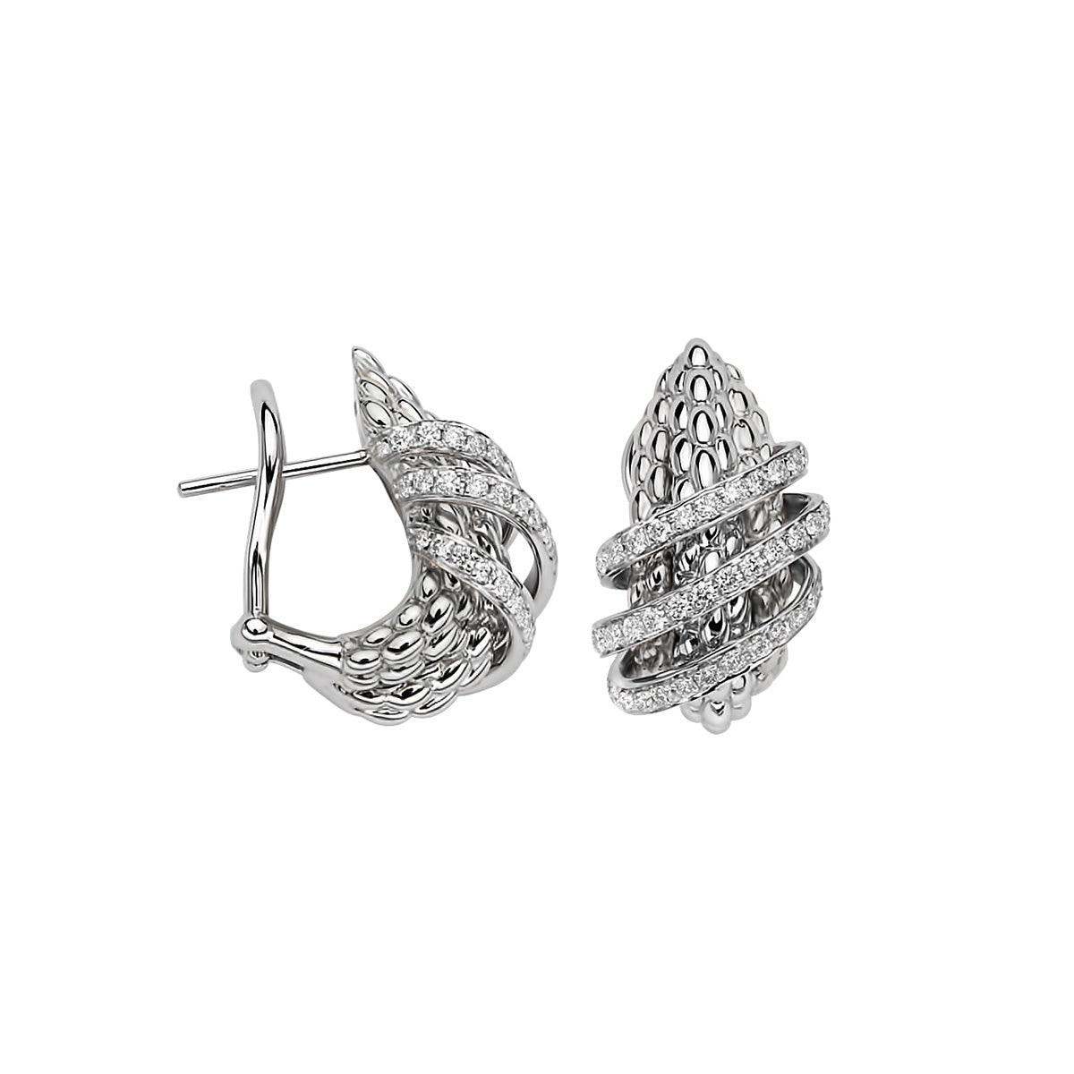 FOPE SOLO 18K Gold Earrings with White Diamond Pavé - 0.82 carats - Jackson Hole Jewelry Company