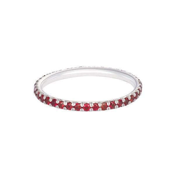 Teton Ruby Eternity Band set in 18K White Gold - Jackson Hole Jewelry Company