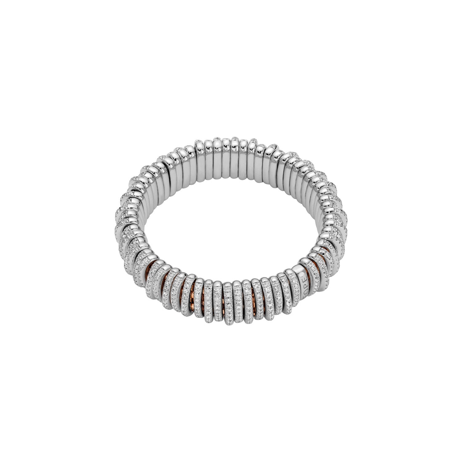 FOPE PANORAMA 18K Gold Flex’it Bracelet with White Diamond Pavé Rondels - Jackson Hole Jewelry Company