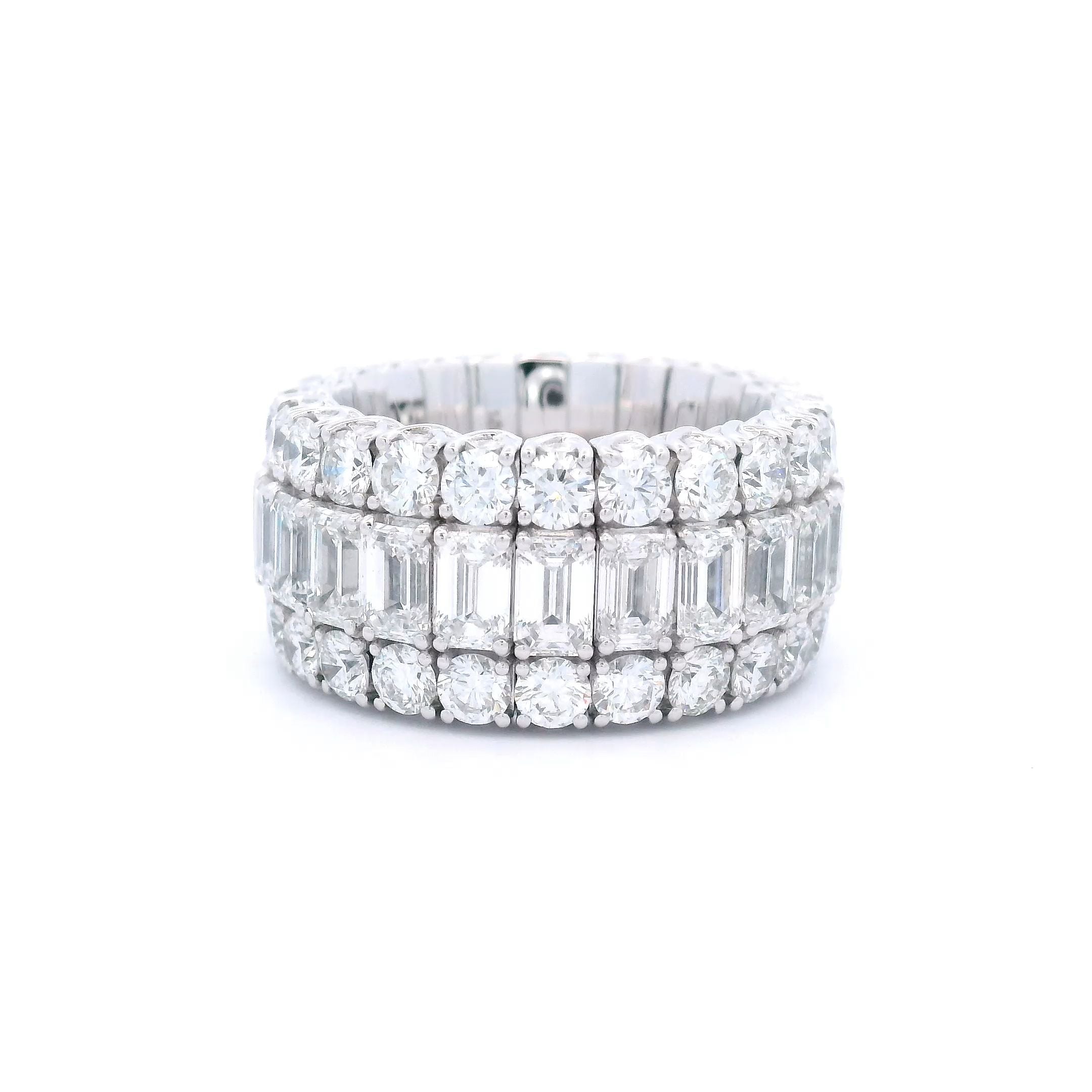 Picchiotti Triple Row White Diamond Xpandable RIng - Jackson Hole Jewelry Company