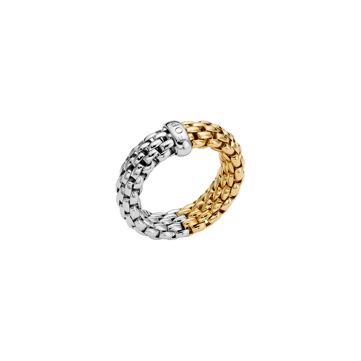 FOPE ESSENTIALS 18K Gold Bicolor Flex'it Ring With Flat Mesh - Jackson Hole Jewelry Company
