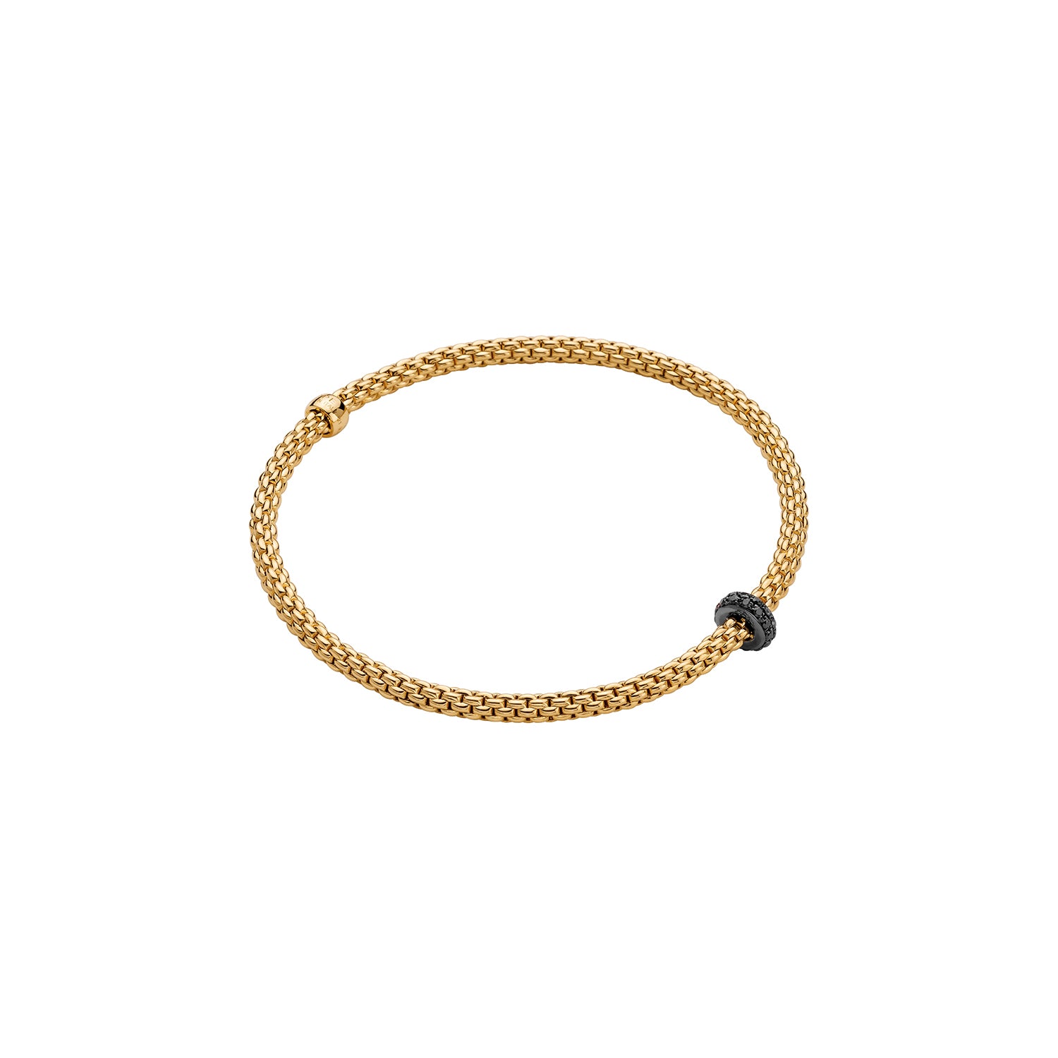FOPE PRIMA 18K Gold Flex’it Bracelet with Black Diamond Rondel - 0.20 carats - Jackson Hole Jewelry Company