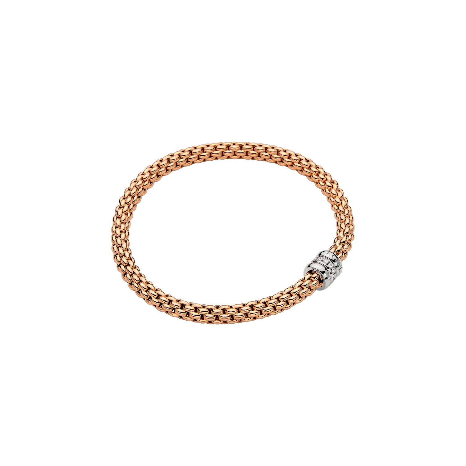 FOPE SOLO 18K Gold Flex’it Bracelet with White Diamond Rondel - 0.10 carats - Jackson Hole Jewelry Company