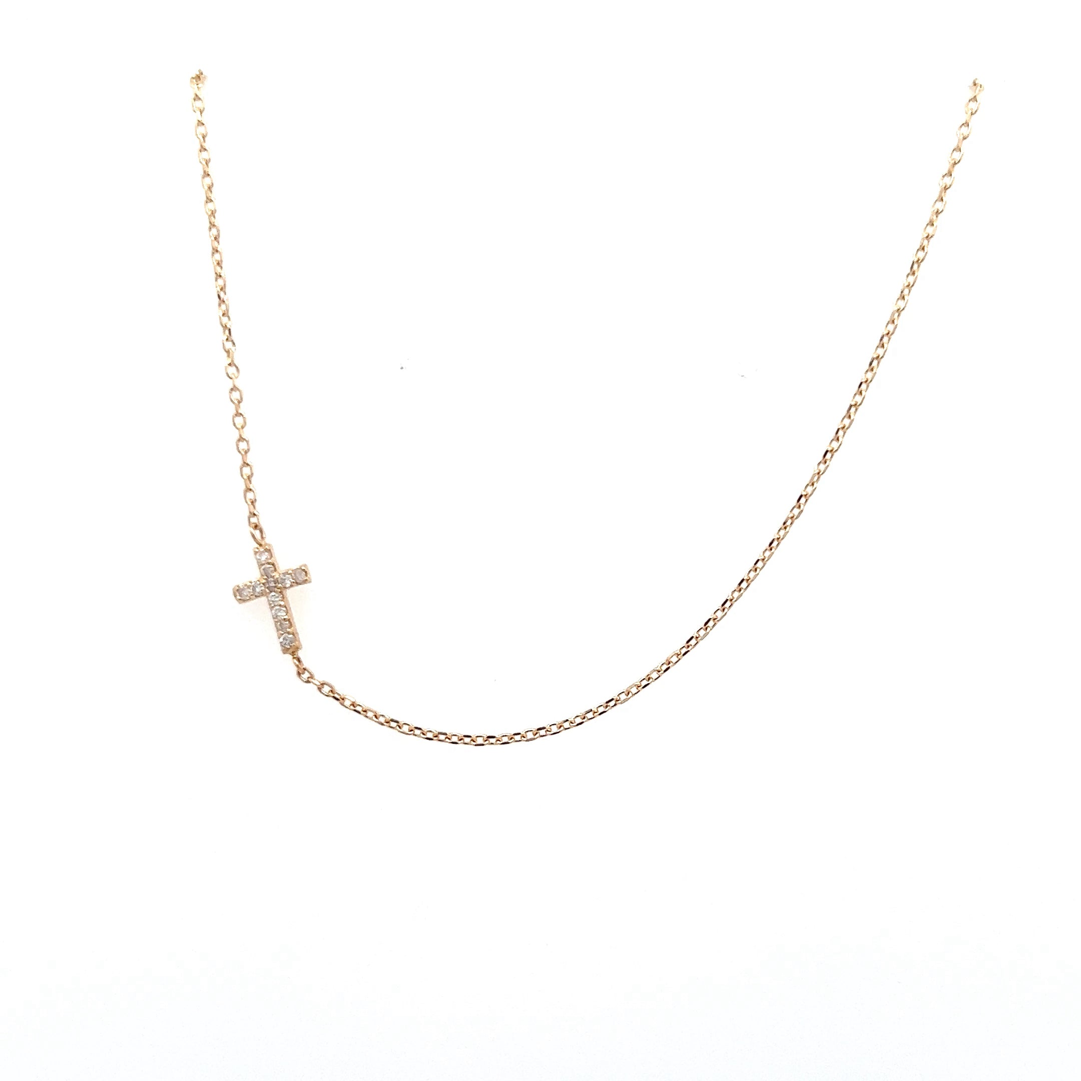 LOVE LETTER PAVÉ CROSS ADJUSTABLE NECKLACE - Jackson Hole Jewelry Company