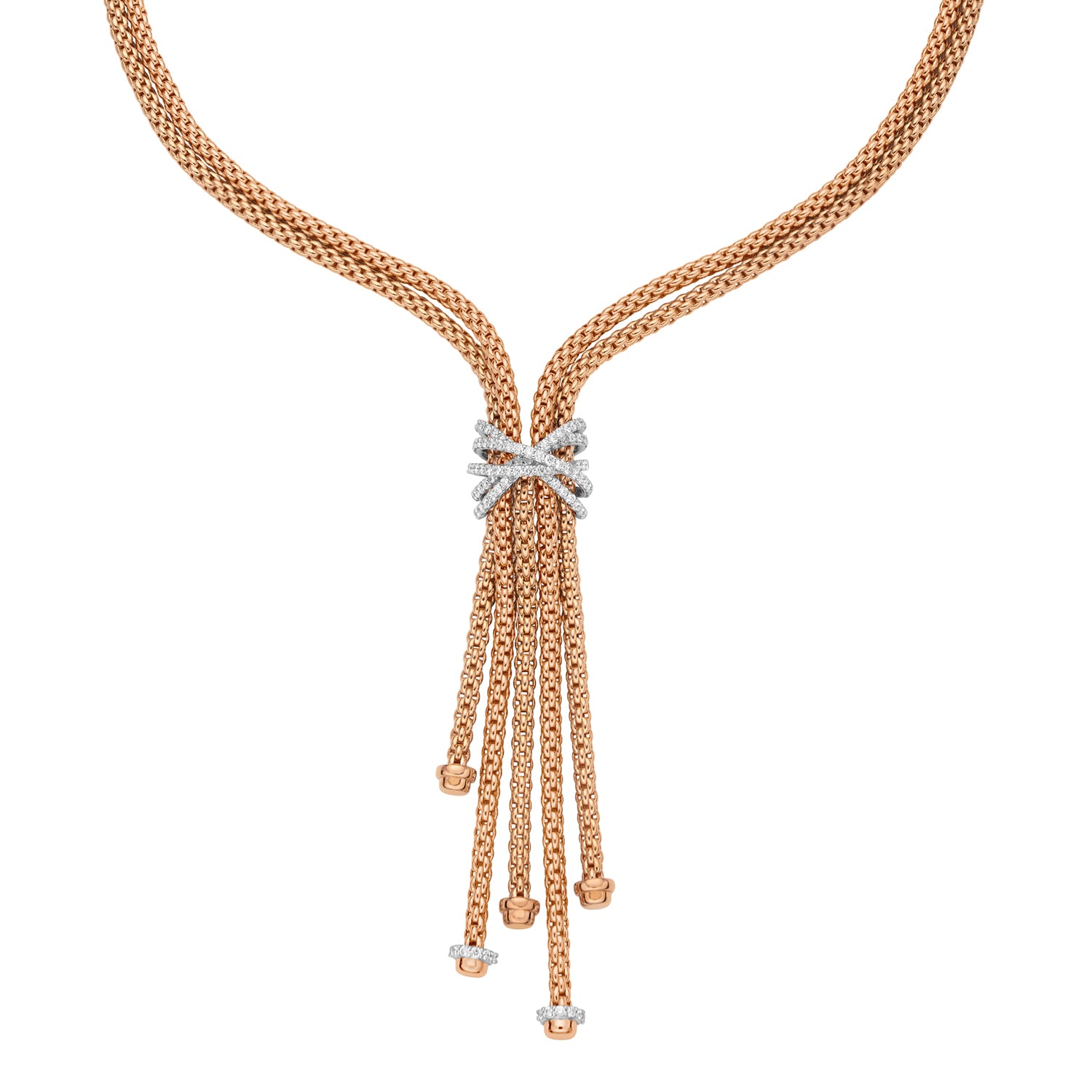 FOPE PRIMA 18K Rose Gold Necklace with White Diamond Pavé - 1.47 carats - Jackson Hole Jewelry Company