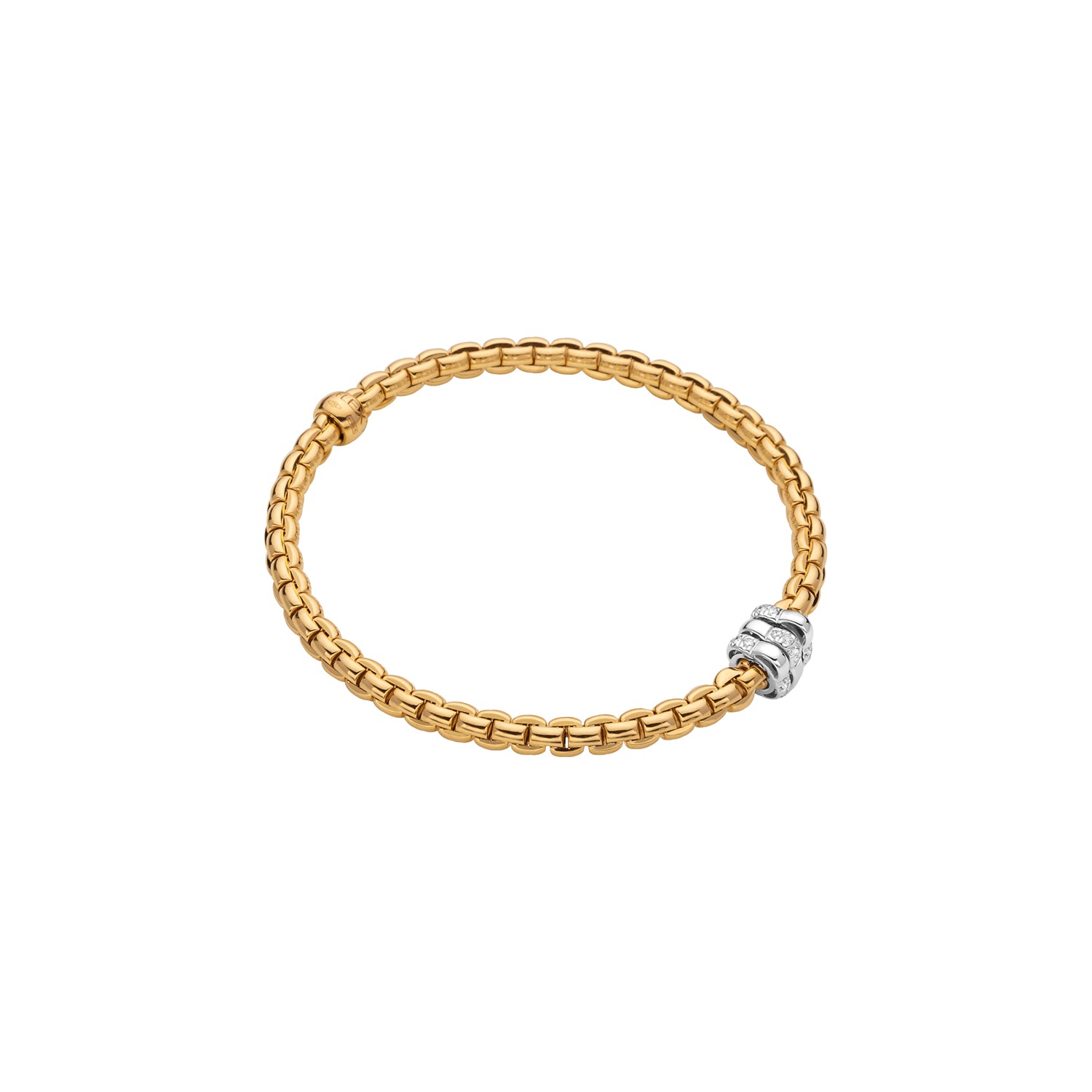 FOPE EKA 18K Gold Flex’it Bracelet with White Diamond Rondels - 0.16 carats - Jackson Hole Jewelry Company