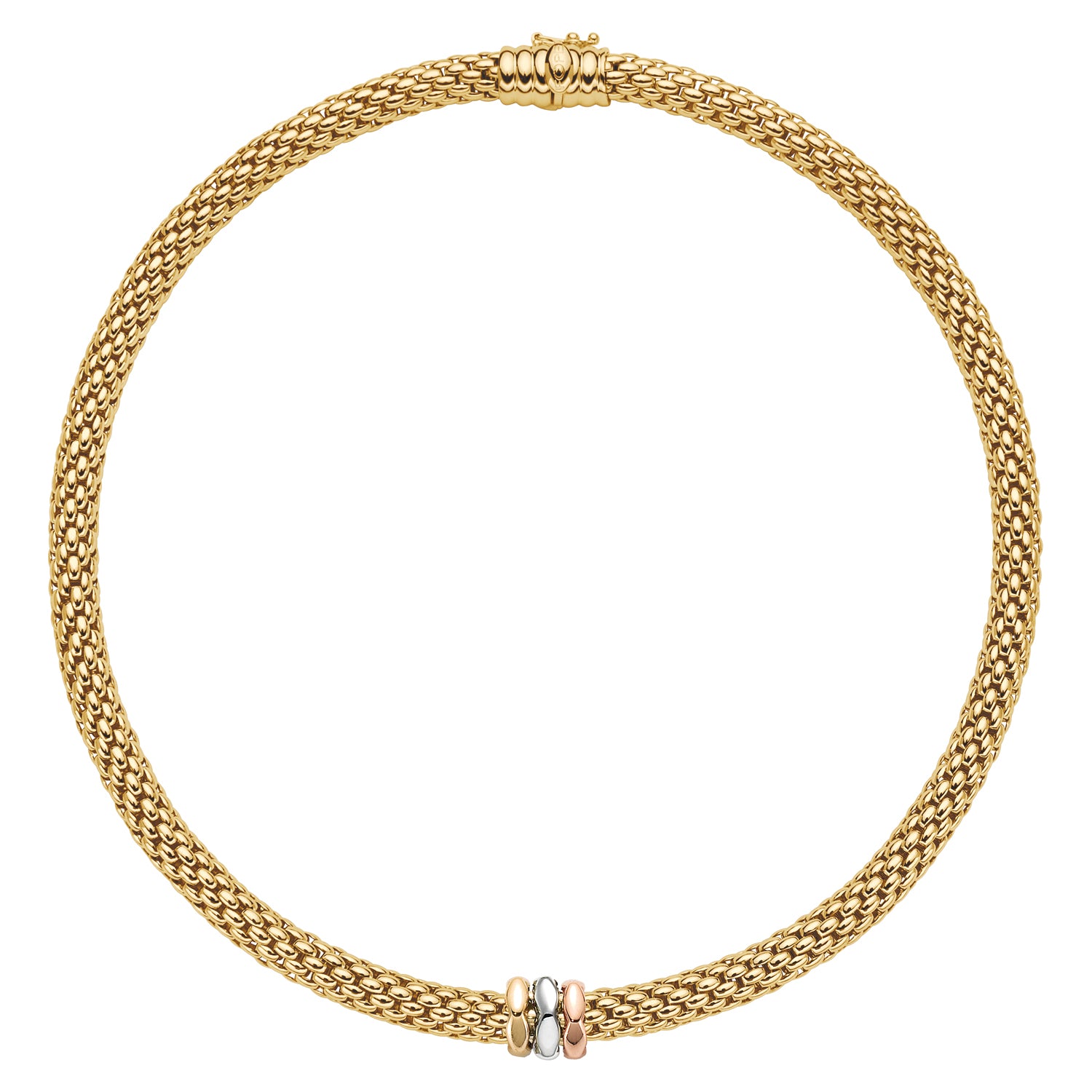 FOPE LOVE NEST Necklace with 18K Tri-Gold Rondels - Jackson Hole Jewelry Company
