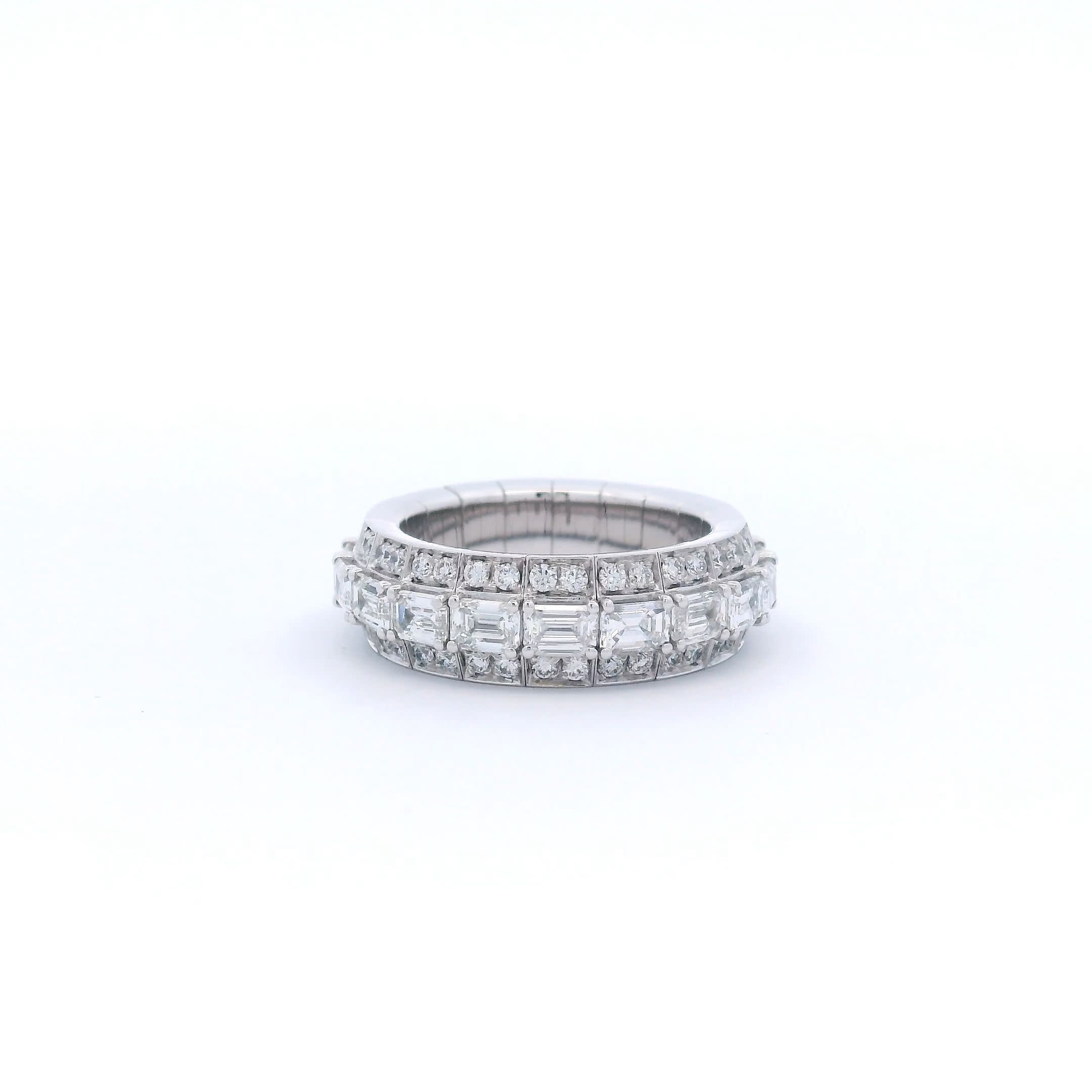 Xpandable Emerald Cut and Round Eternity Diamond Ring - Jackson Hole Jewelry Company