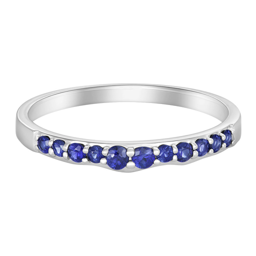 Snake River Thick Teton Blue Sapphire Band in 14K White Gold - Jackson Hole Jewelry Company
