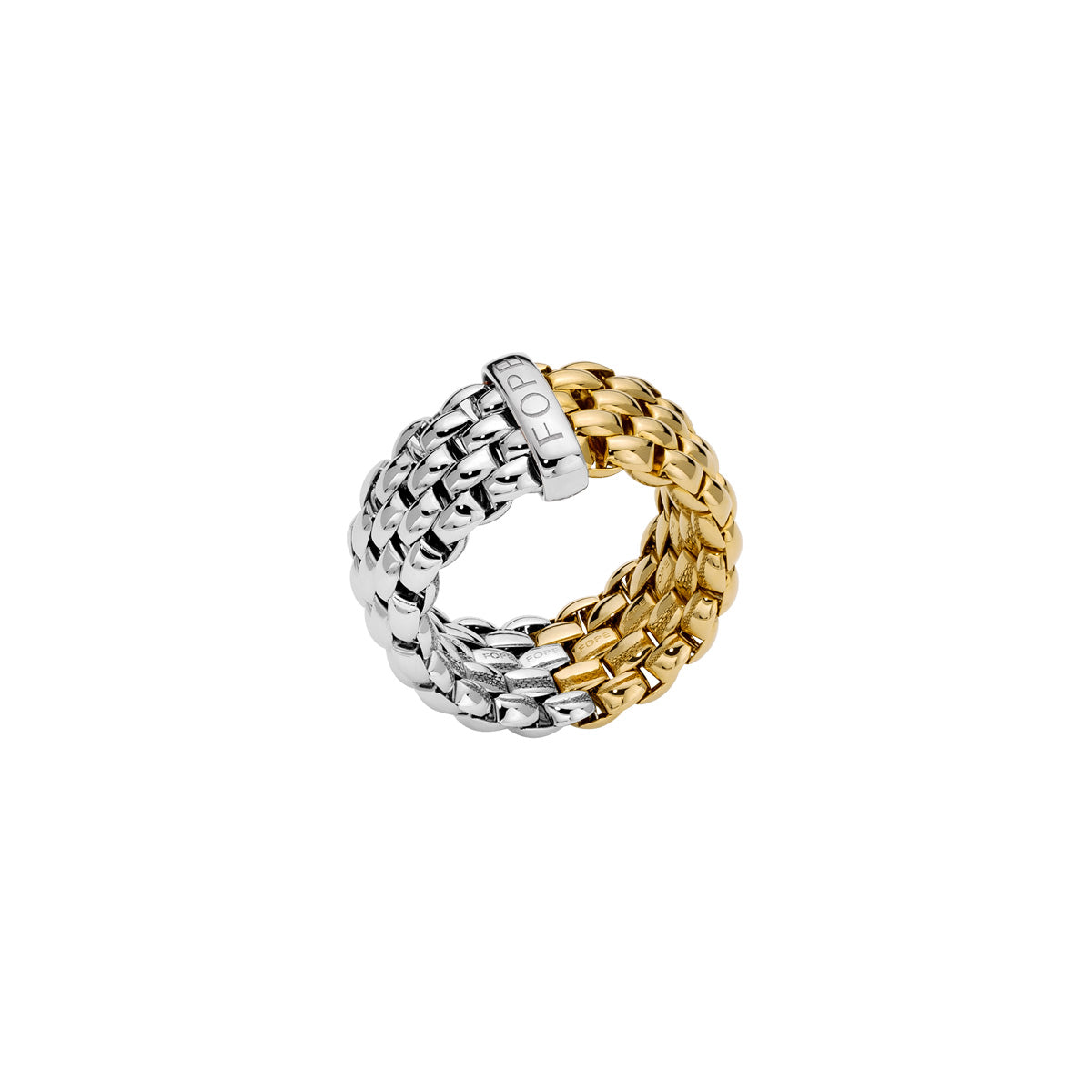 FOPE ESSENTIALS 18K Gold Bicolor Flex'it Ring With Oval Mesh - Jackson Hole Jewelry Company