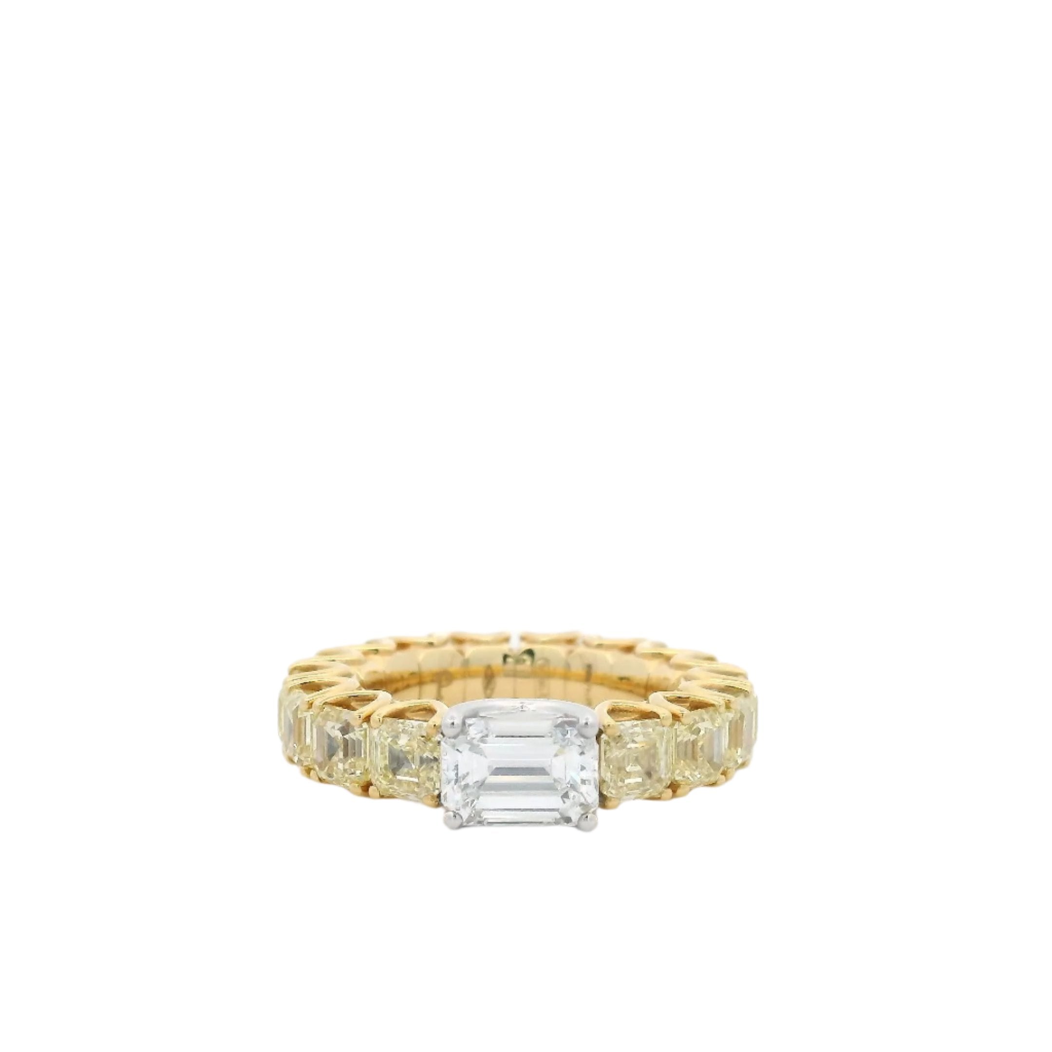 Picchiotti White Diamond Xpandable Ring With Yellow Diamond Band - Jackson Hole Jewelry Company