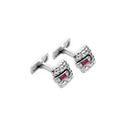 FOPE VENDOME 18K White Gold Cufflinks with White Diamonds and Ruby - 0.08 ct - Jackson Hole Jewelry Company