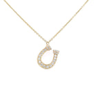 18K GOLD DIAMOND HORSESHOE NECKLACE WITH ALL DIAMONDS - Jackson Hole Jewelry Company