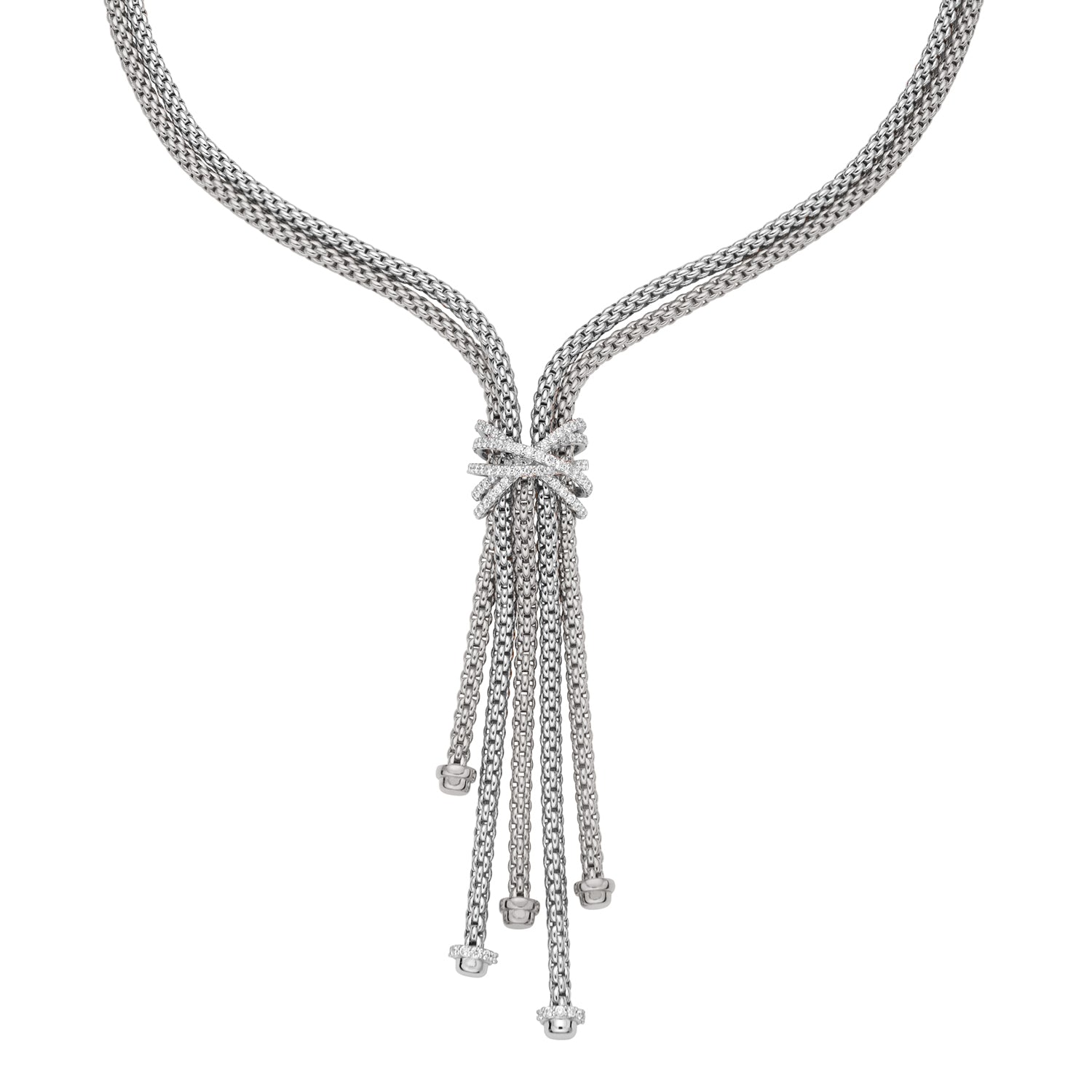 FOPE PRIMA 18K White Gold Necklace with White Diamond Pavé - 1.47 carats - Jackson Hole Jewelry Company