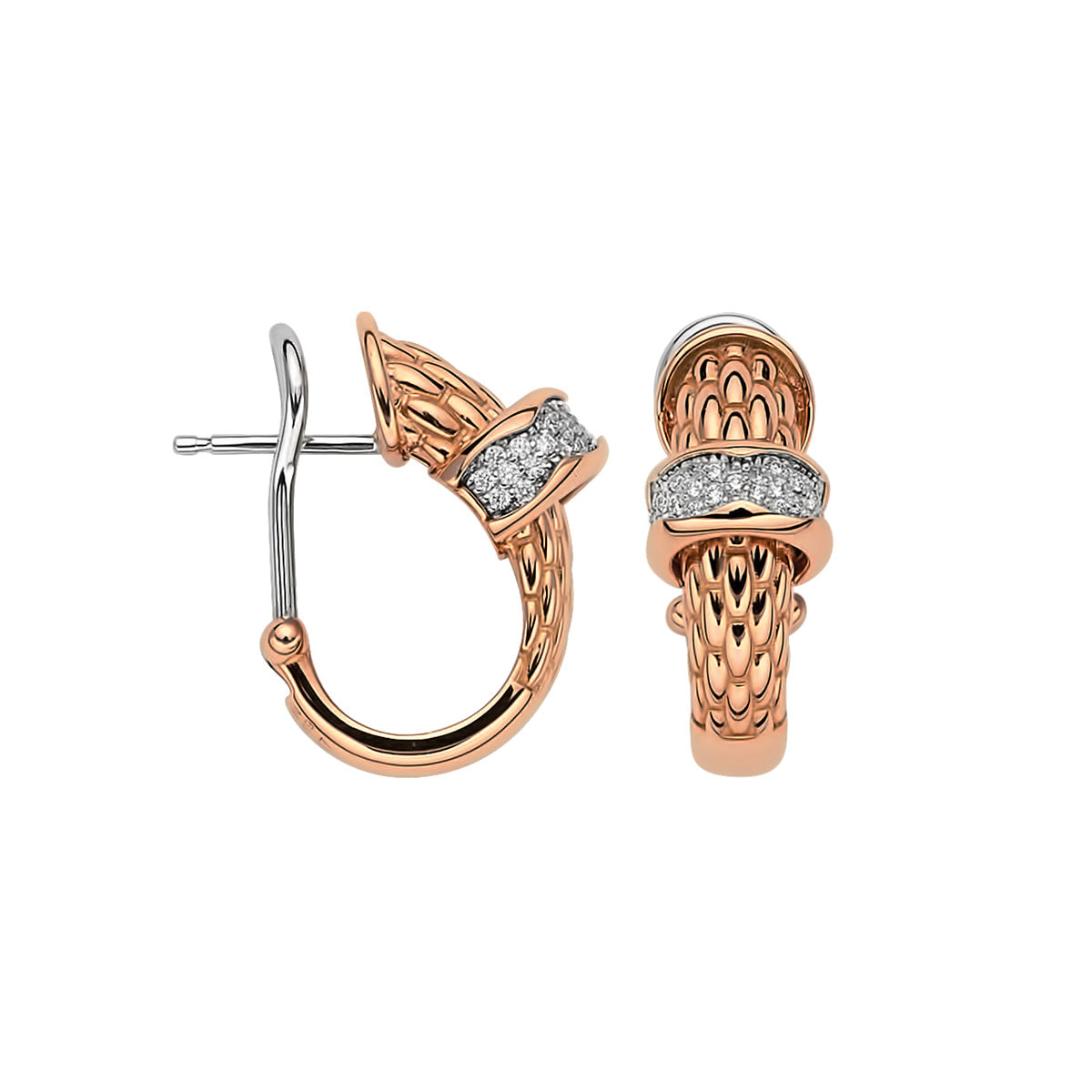 FOPE 18K Gold LOVE NEST Earrings with White Diamond Pavé - 0.33 carats - Jackson Hole Jewelry Company