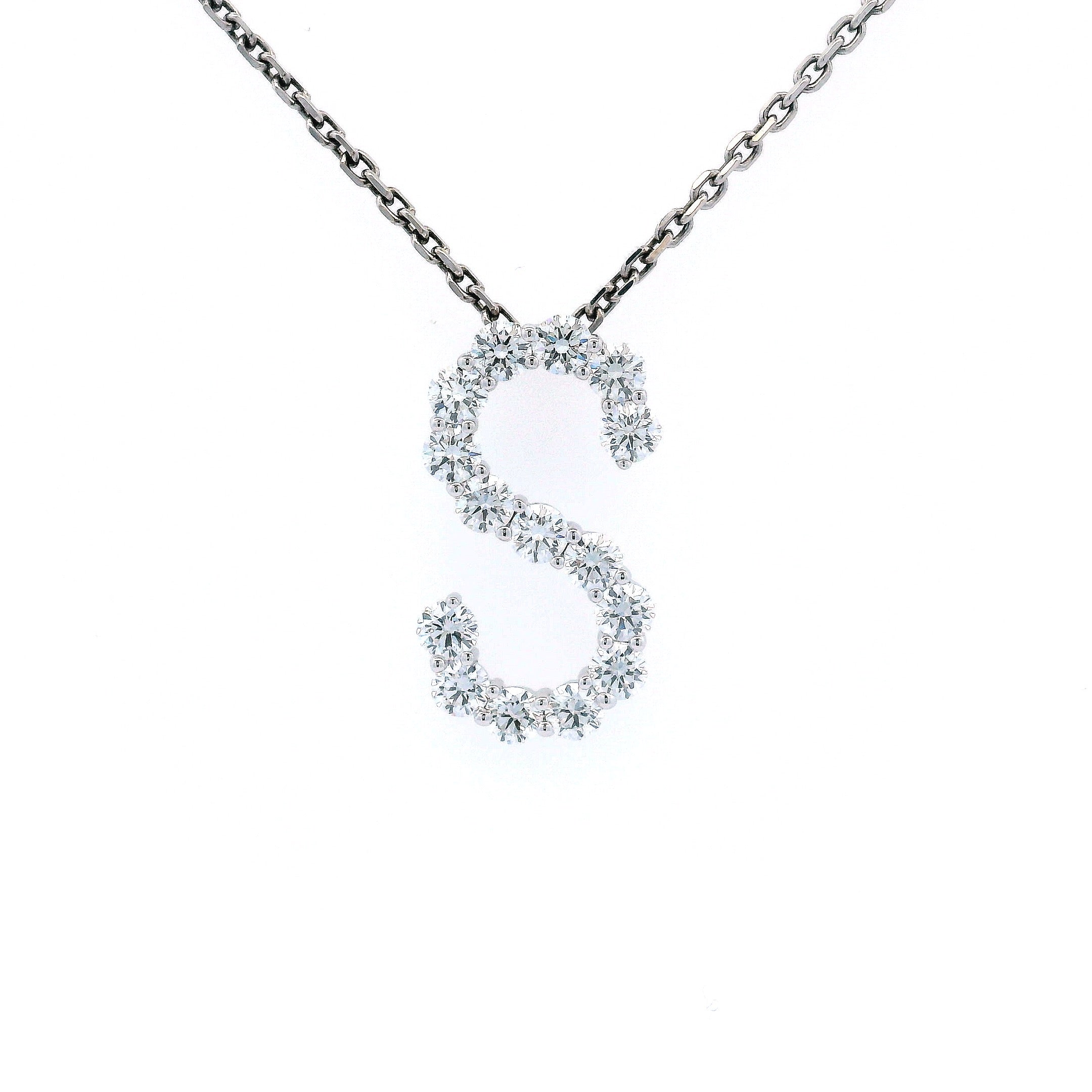 LUXE Diamond Letter Crafted in 18K White Gold - Jackson Hole Jewelry Company