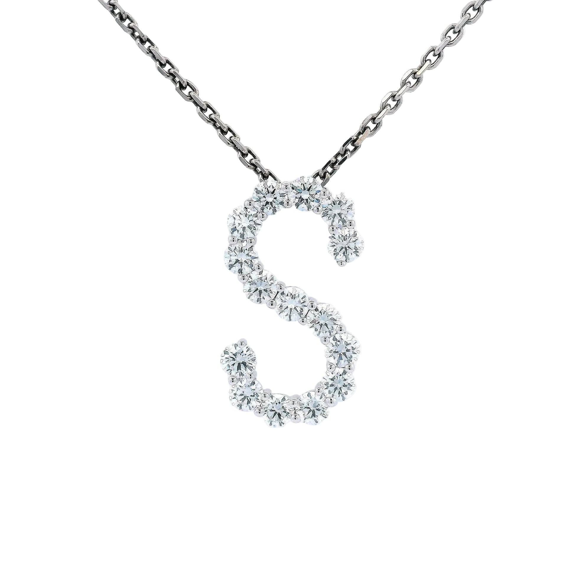 LUXE Diamond Letter Crafted in 18K White Gold - Jackson Hole Jewelry Company