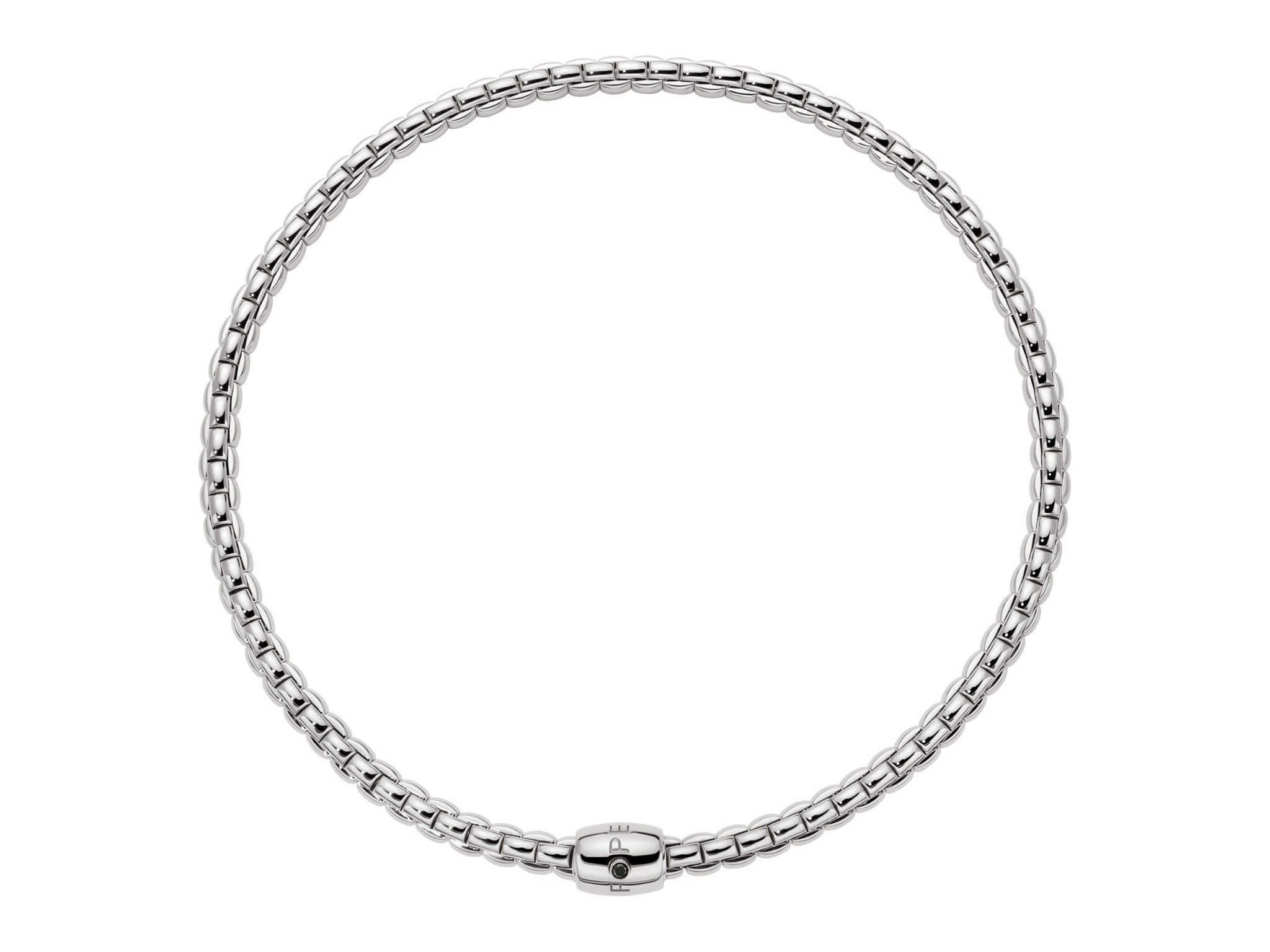 FOPE EKA 18K Gold Flex'it Necklace with Ornamental Clasp and a Black Diamond - 0.05 carats - Jackson Hole Jewelry Company