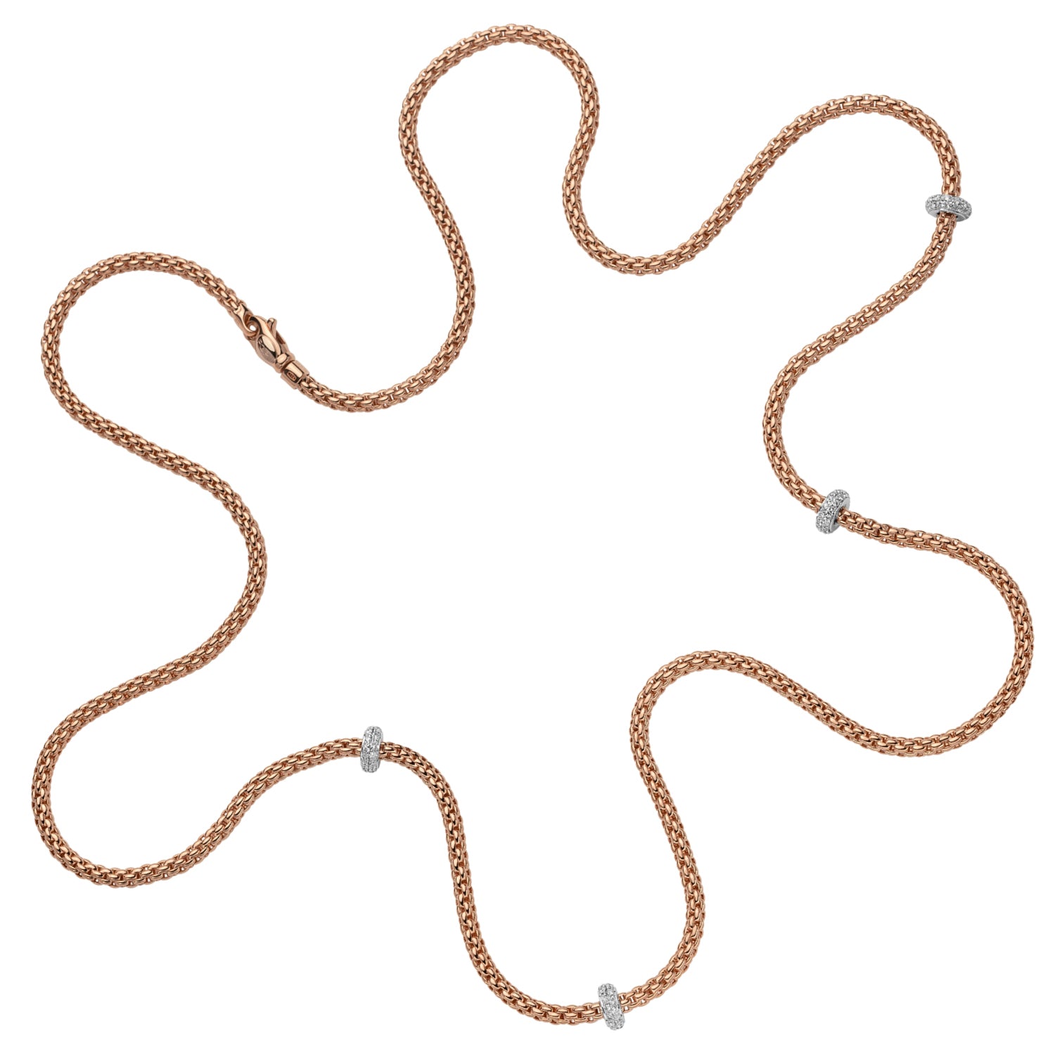 FOPE PRIMA 18K Gold Flex'it Necklace with White Diamond Rondels - 0.72 carats - Jackson Hole Jewelry Company