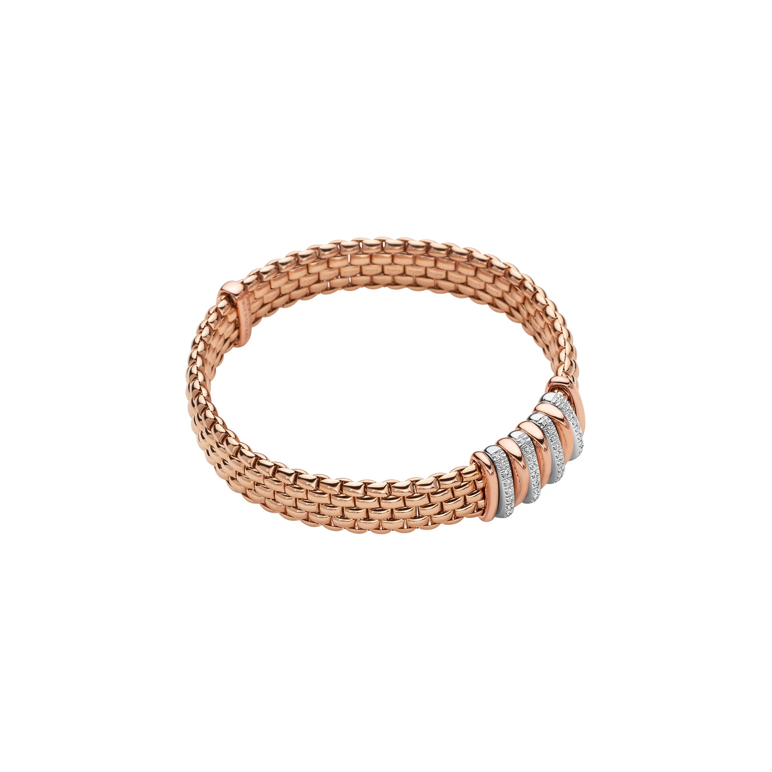 FOPE PANORAMA 18K Gold Flex’it Bracelet with White Diamond Rondels - 0.30 carats - Jackson Hole Jewelry Company