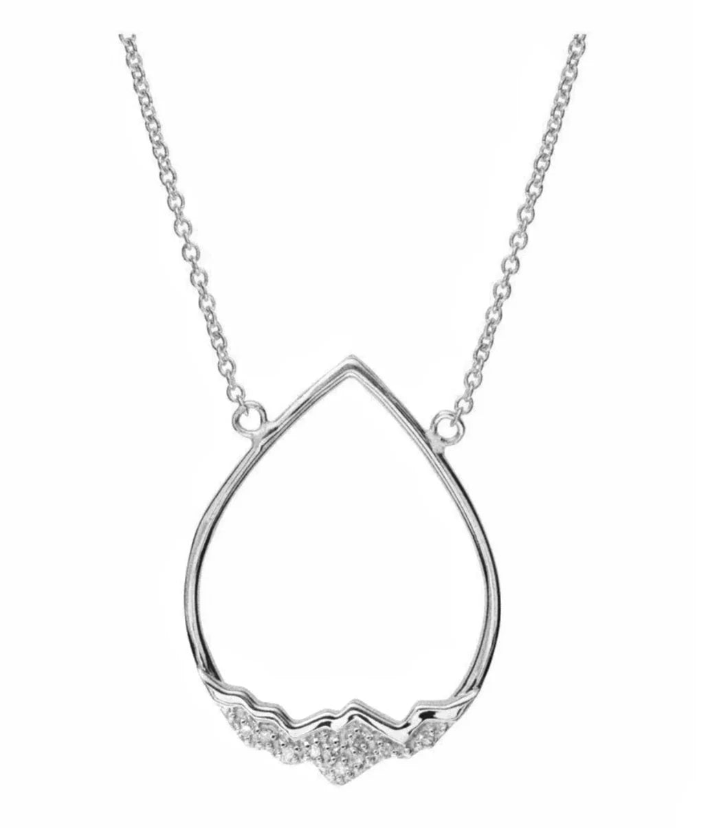 Jenny Lake Upside Down Diamond Teton Teardrop Necklace in 14K Gold - Jackson Hole Jewelry Company