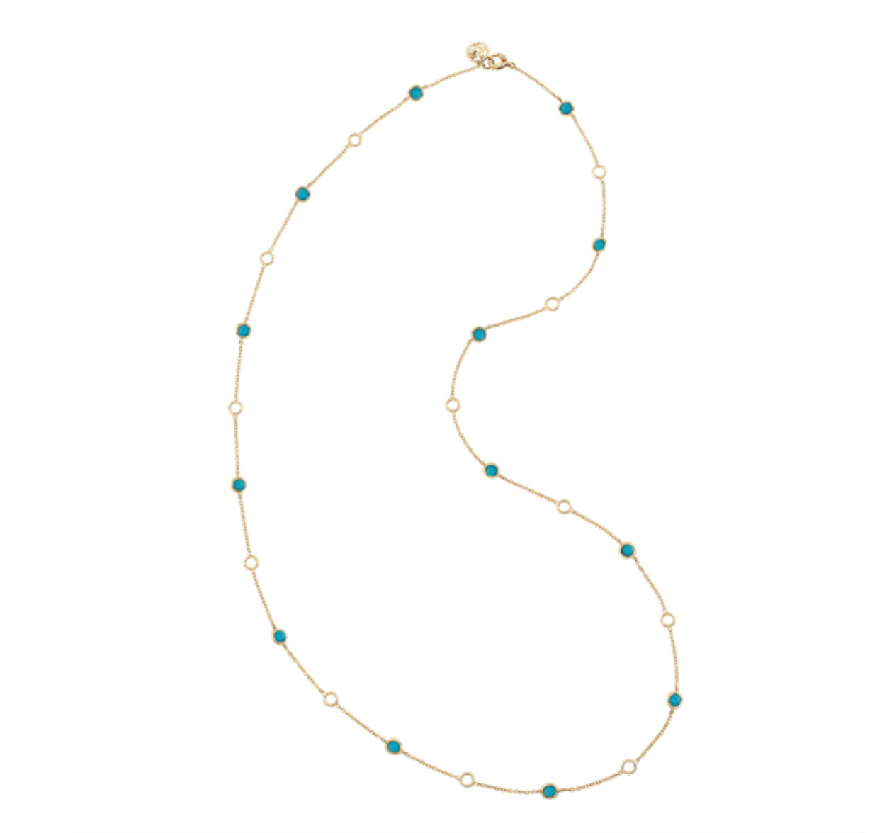 CHANTECLER LONG CHAIN IN 18K YELLOW GOLD AND TURQUOISE - Jackson Hole Jewelry Company