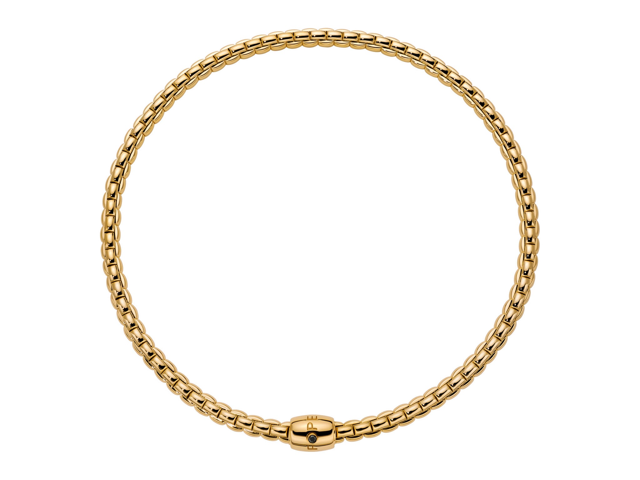 FOPE EKA 18K Gold Flex'it Necklace with Ornamental Clasp and a Black Diamond - 0.05 carats - Jackson Hole Jewelry Company