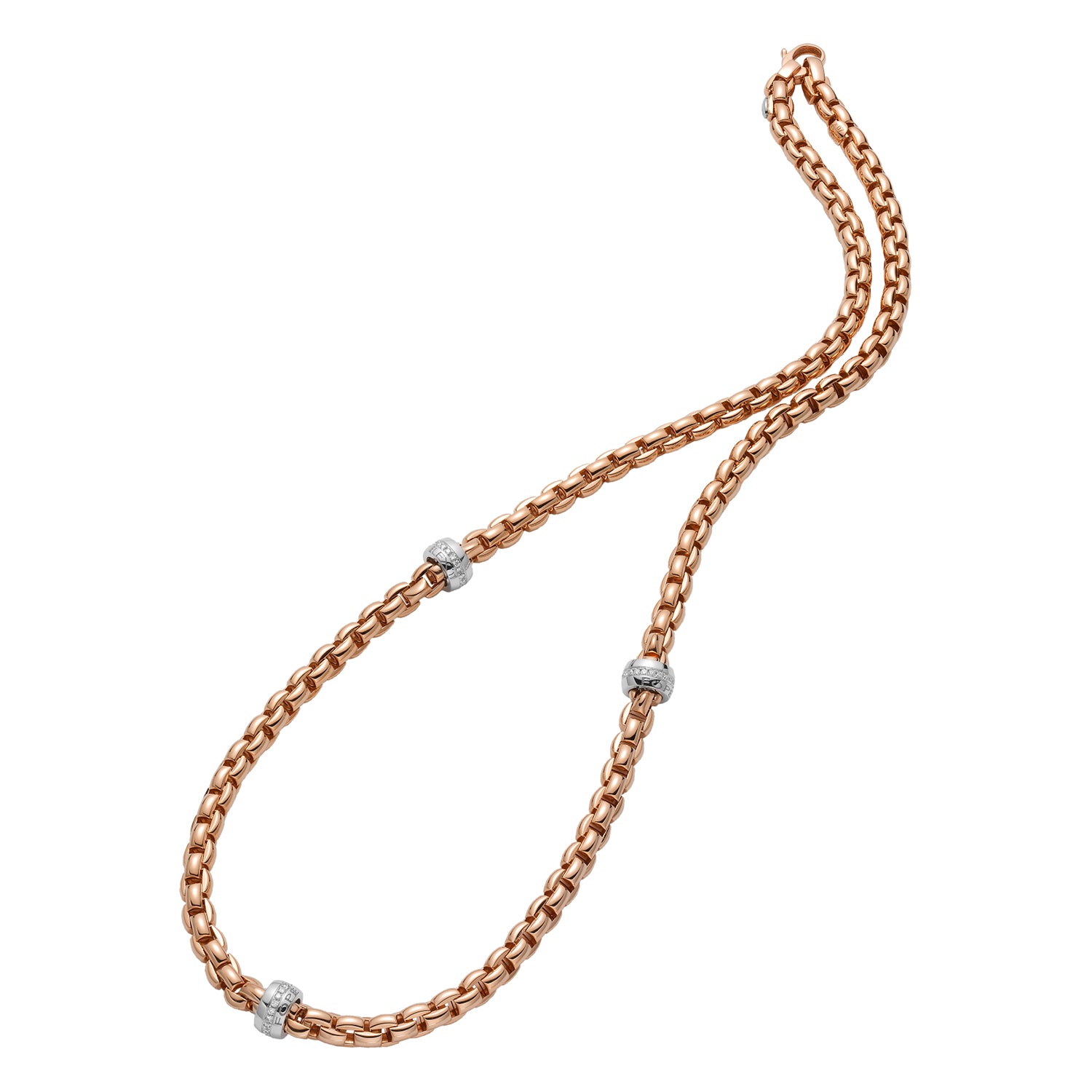 FOPE EKA 18K Gold Necklace with White Diamond Rondels - 0.53 carats - Jackson Hole Jewelry Company