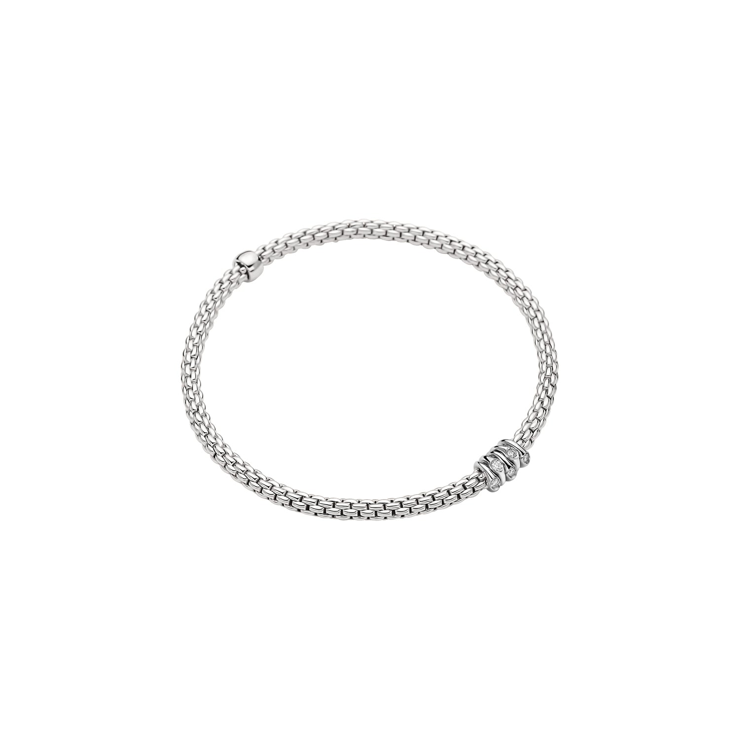 FOPE PRIMA 18K Gold Flex’it Bracelet with White Diamonds - 0.07 carats - Jackson Hole Jewelry Company