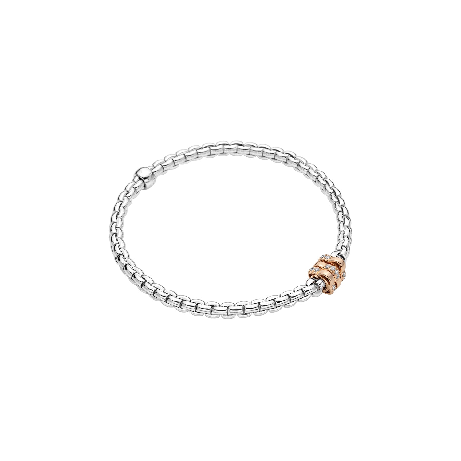FOPE EKA 18K Gold Flex’it Bracelet with White Diamond Rondels - 0.16 carats - Jackson Hole Jewelry Company