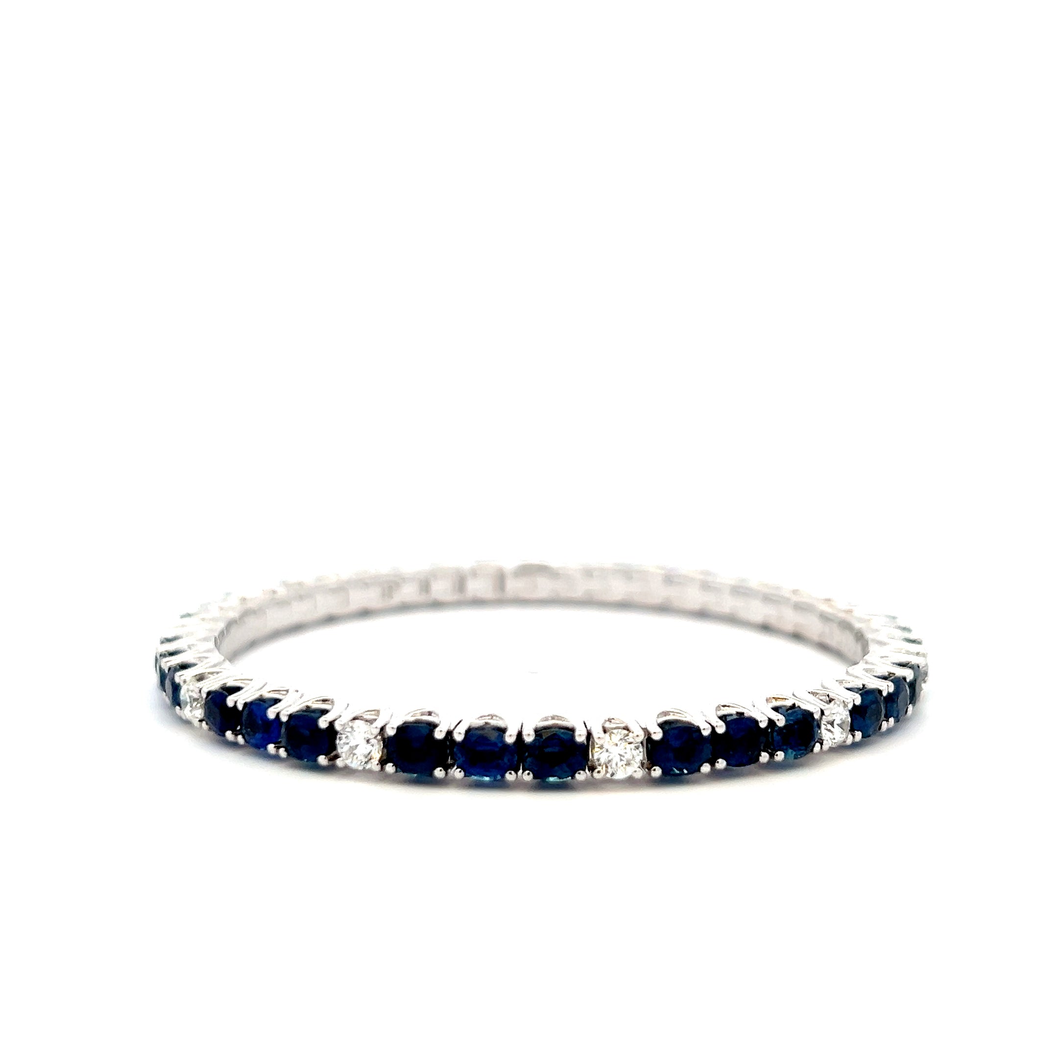 PICCHIOTTI 18K WHITE GOLD XPANDABLE SAPPHIRE AND DIAMOND BRACELET - Jackson Hole Jewelry Company