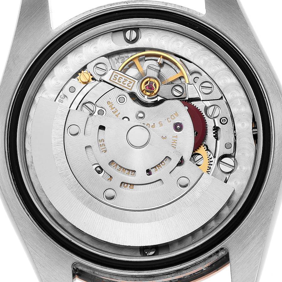 Rolex Datejust Lady 28mm Chocolate Roman Dial with Diamond Bezel in Steel and Rose Gold - Jackson Hole Jewelry Company