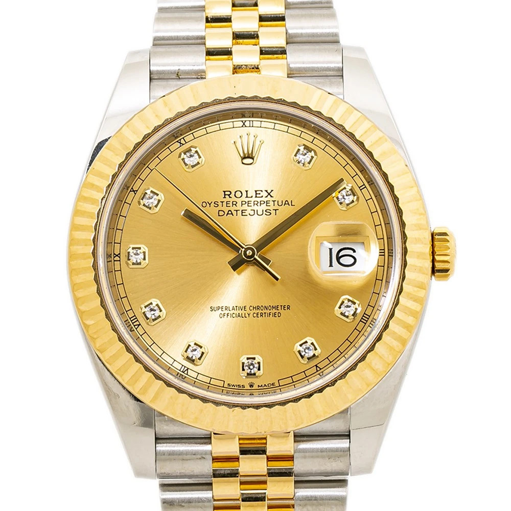 Rolex Datejust 41mm Champagne Diamond Dial in SS/YG on Jubilee - Jackson Hole Jewelry Company