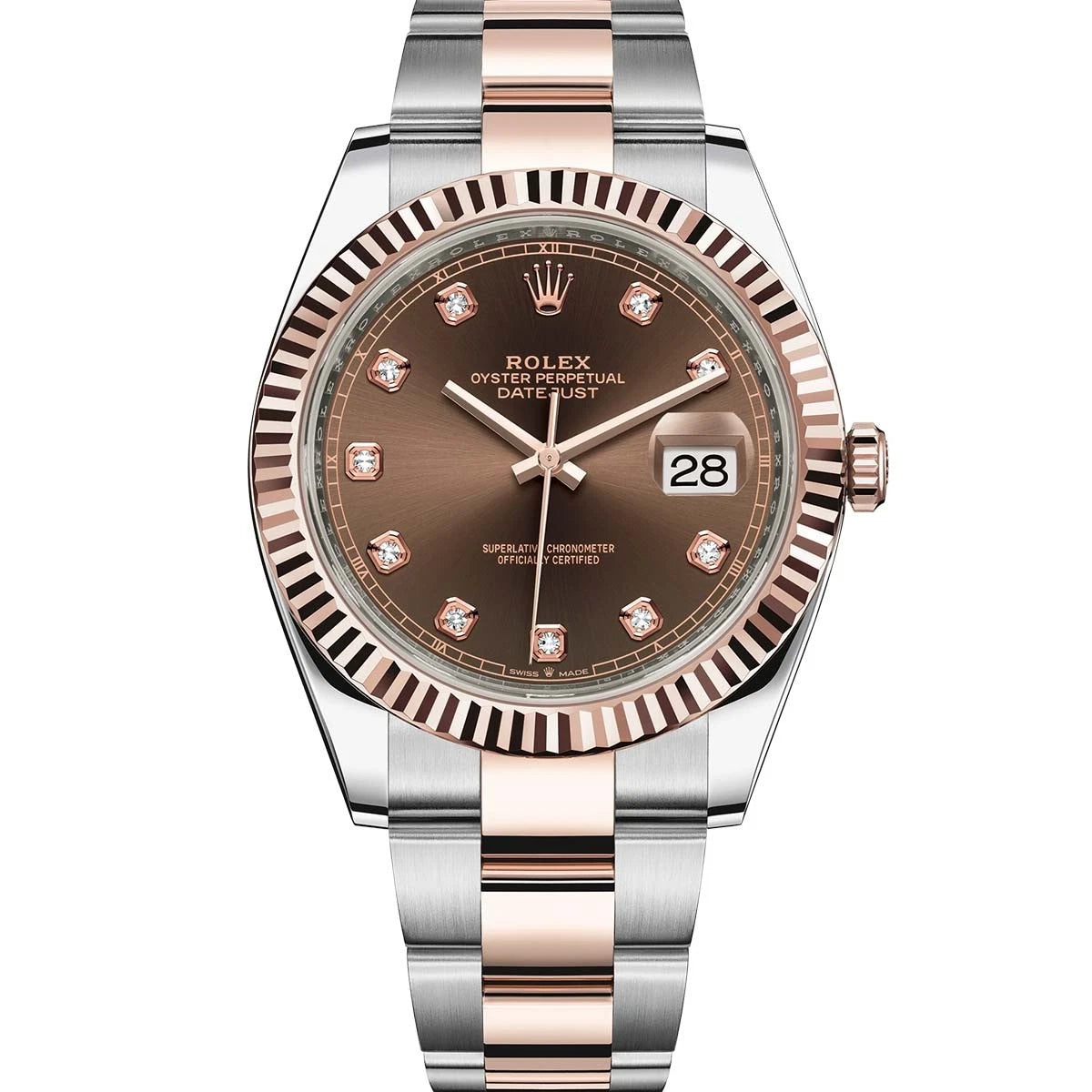 Rolex - Datejust 41 in Everose Rolesor with Chocolate Diamond Dial on Oyster Bracelet - Jackson Hole Jewelry Company