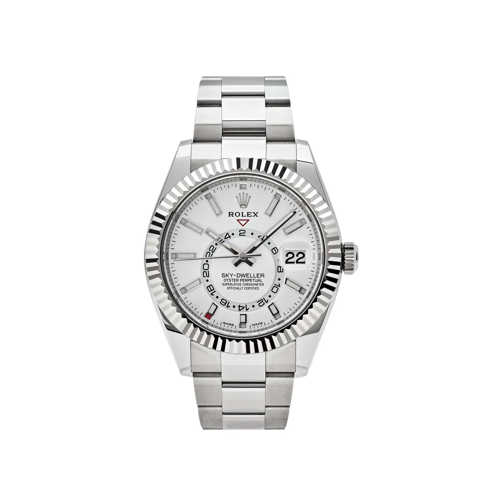 Rolex Sky-Dweller 42mm White Dial in Oystersteel and White Gold on Oyster Bracelet - Jackson Hole Jewelry Company