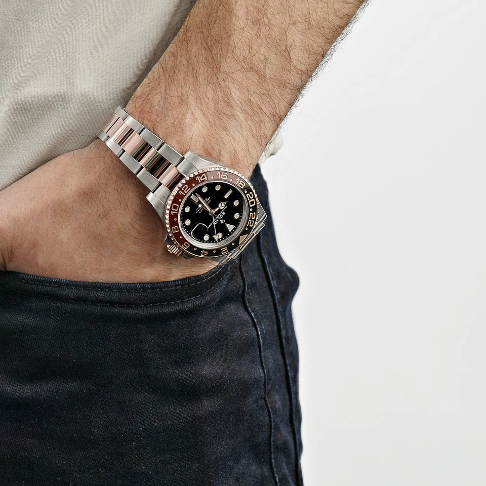 Rolex GMT Master II “Root Beer” 40mm Everose Rolesor with Black Dial and Cerachrom Bezel - Jackson Hole Jewelry Company