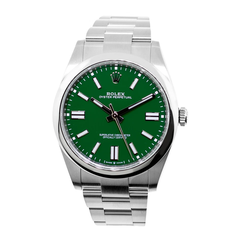 Rolex Oyster Perpetual 41mm Green Dial in Oystersteel - Jackson Hole Jewelry Company