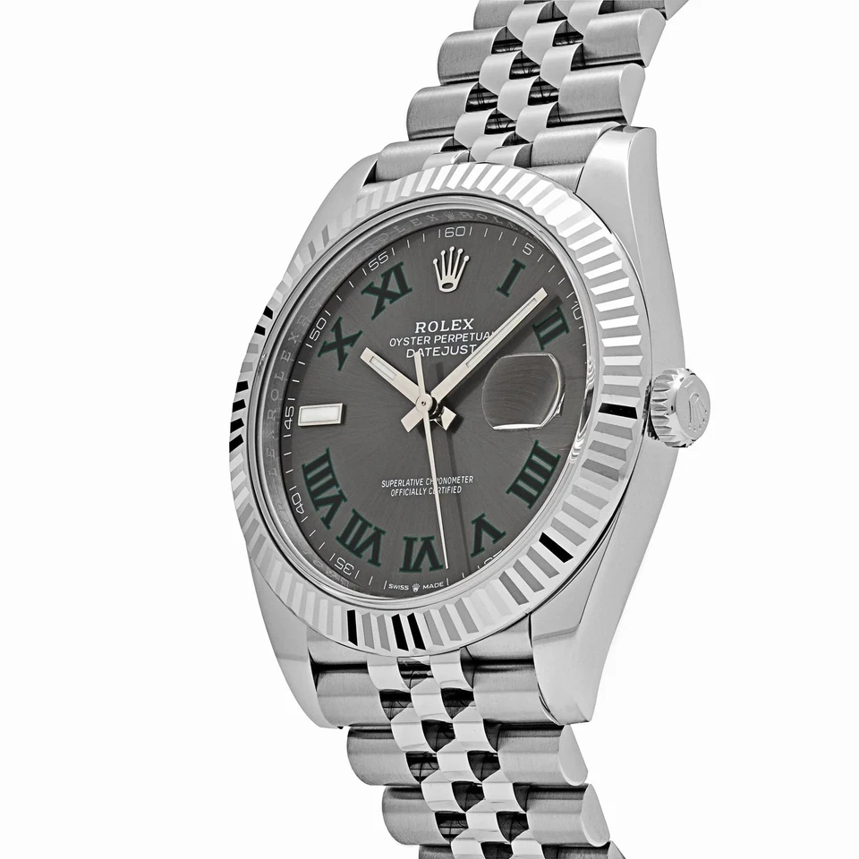 Rolex Datejust 41mm “Wimbledon” SS/WG Fluted Bezel on Jubilee - Jackson Hole Jewelry Company