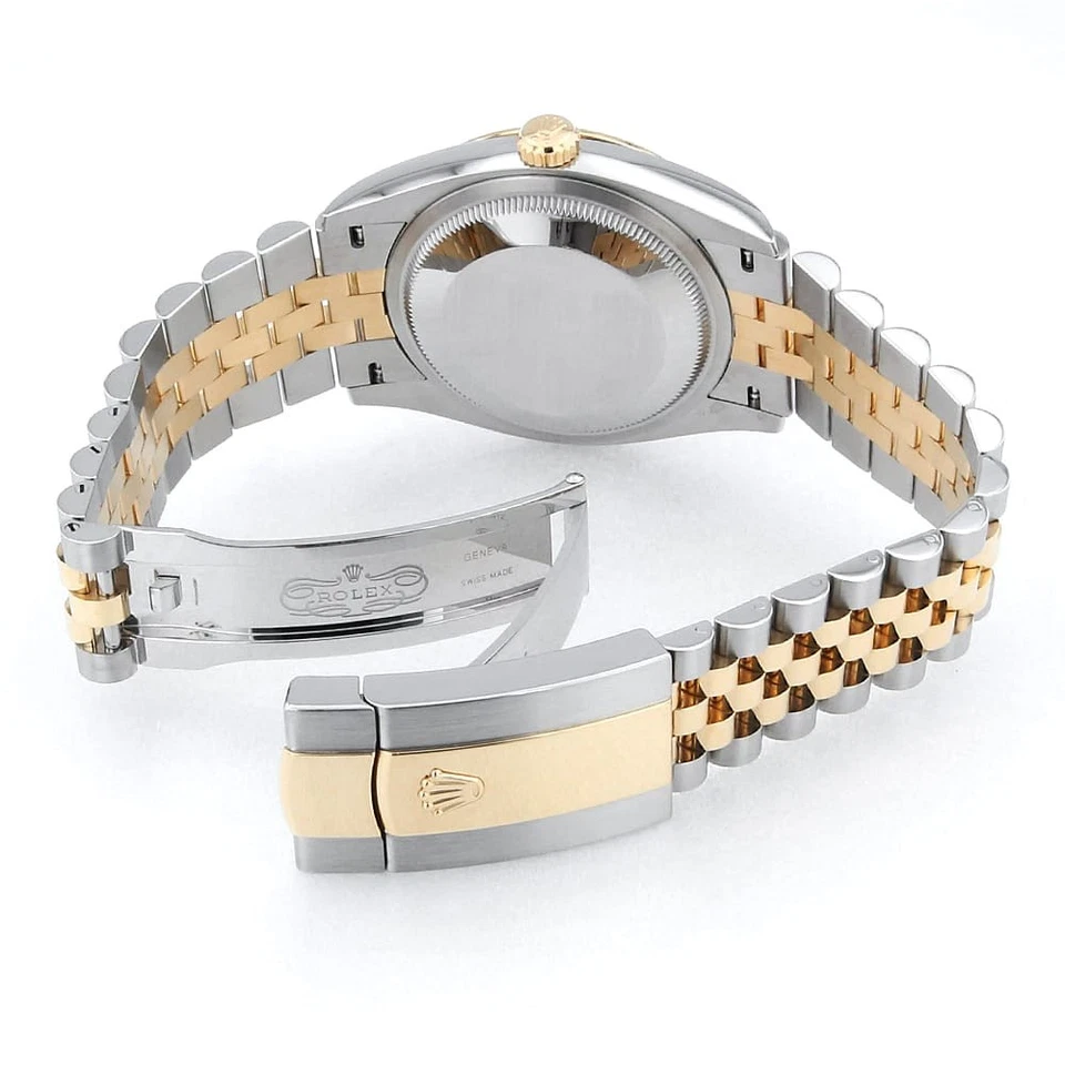 Rolex Datejust 36mm Black Diamond Dial Fluted Bezel in Steel and Yellow Gold - Jackson Hole Jewelry Company
