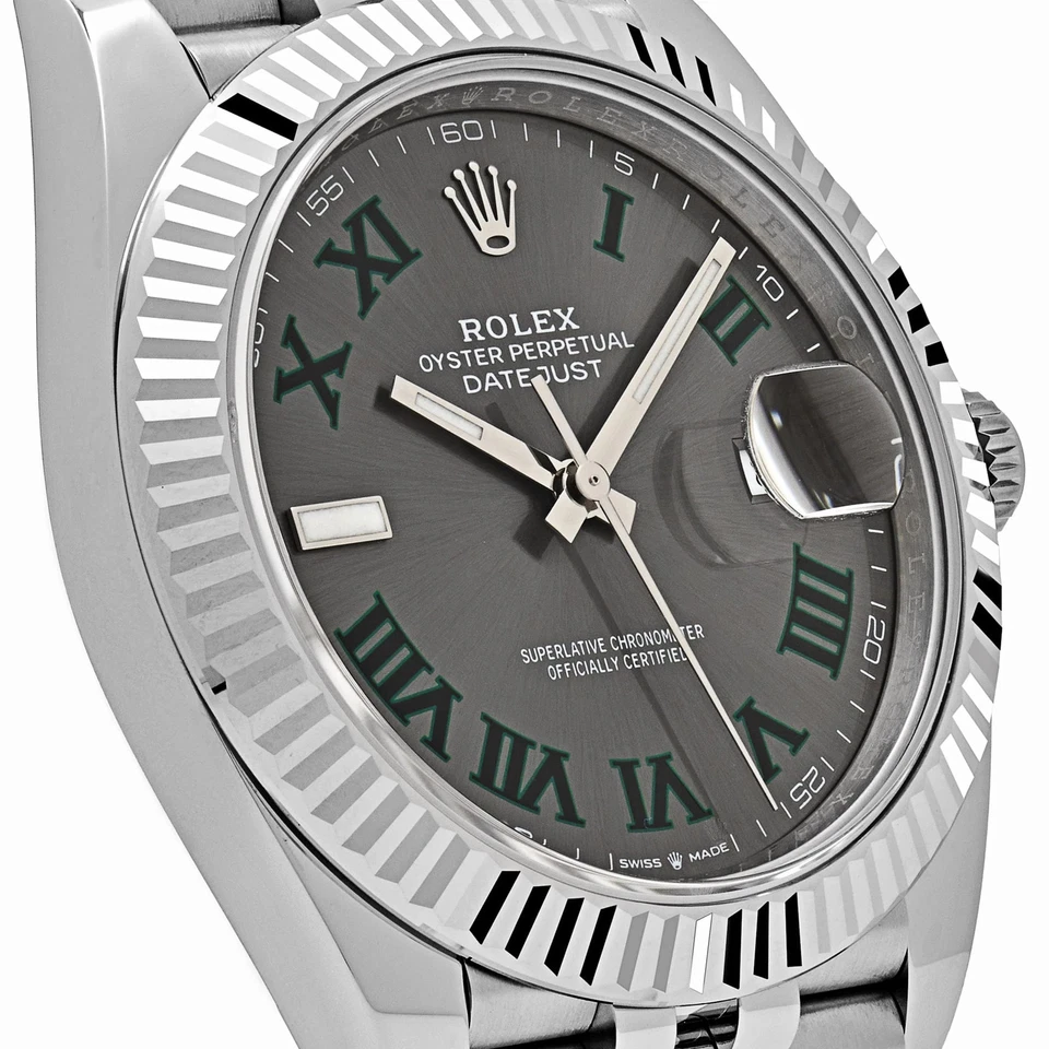 Rolex Datejust 41mm “Wimbledon” SS/WG Fluted Bezel on Jubilee - Jackson Hole Jewelry Company