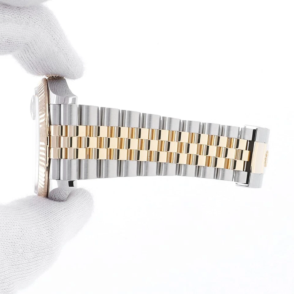 Rolex Datejust 36mm Black Diamond Dial Fluted Bezel in Steel and Yellow Gold - Jackson Hole Jewelry Company