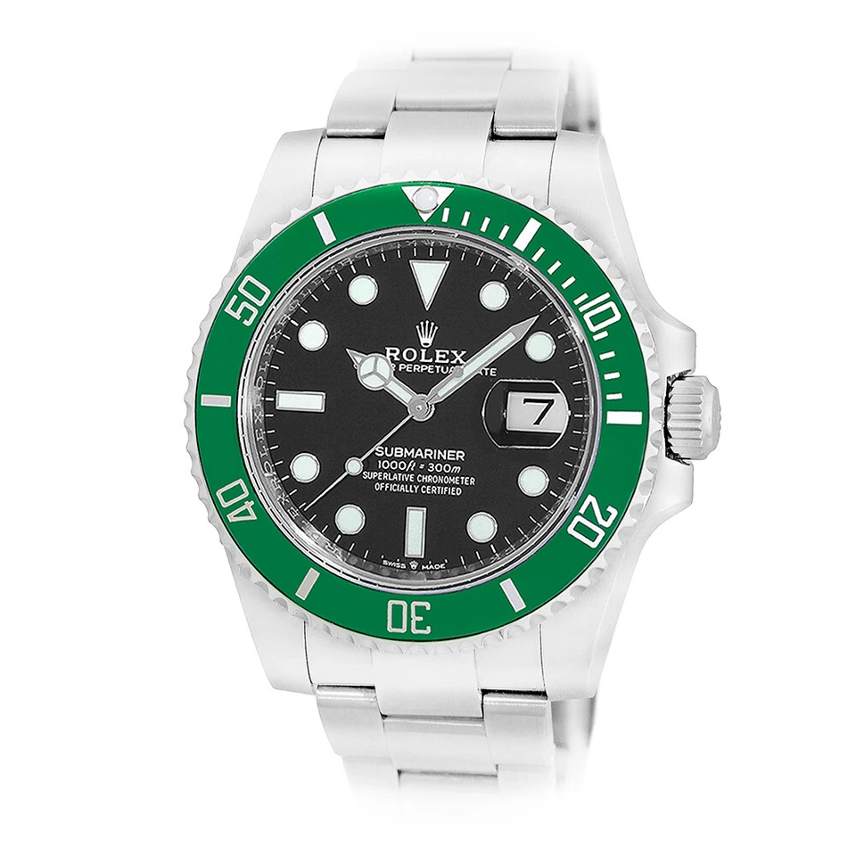Rolex - Submariner Date 41mm in Oystersteel with Green Cerachrom Bezel & Black Dial - Jackson Hole Jewelry Company