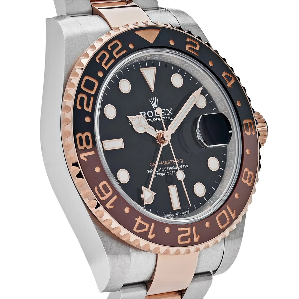 Rolex GMT Master II “Root Beer” 40mm Everose Rolesor with Black Dial and Cerachrom Bezel - Jackson Hole Jewelry Company