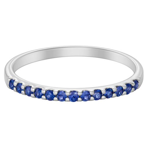 Jenny Lake Slim Teton Blue Sapphire Band in 14K White Gold - Jackson Hole Jewelry Company