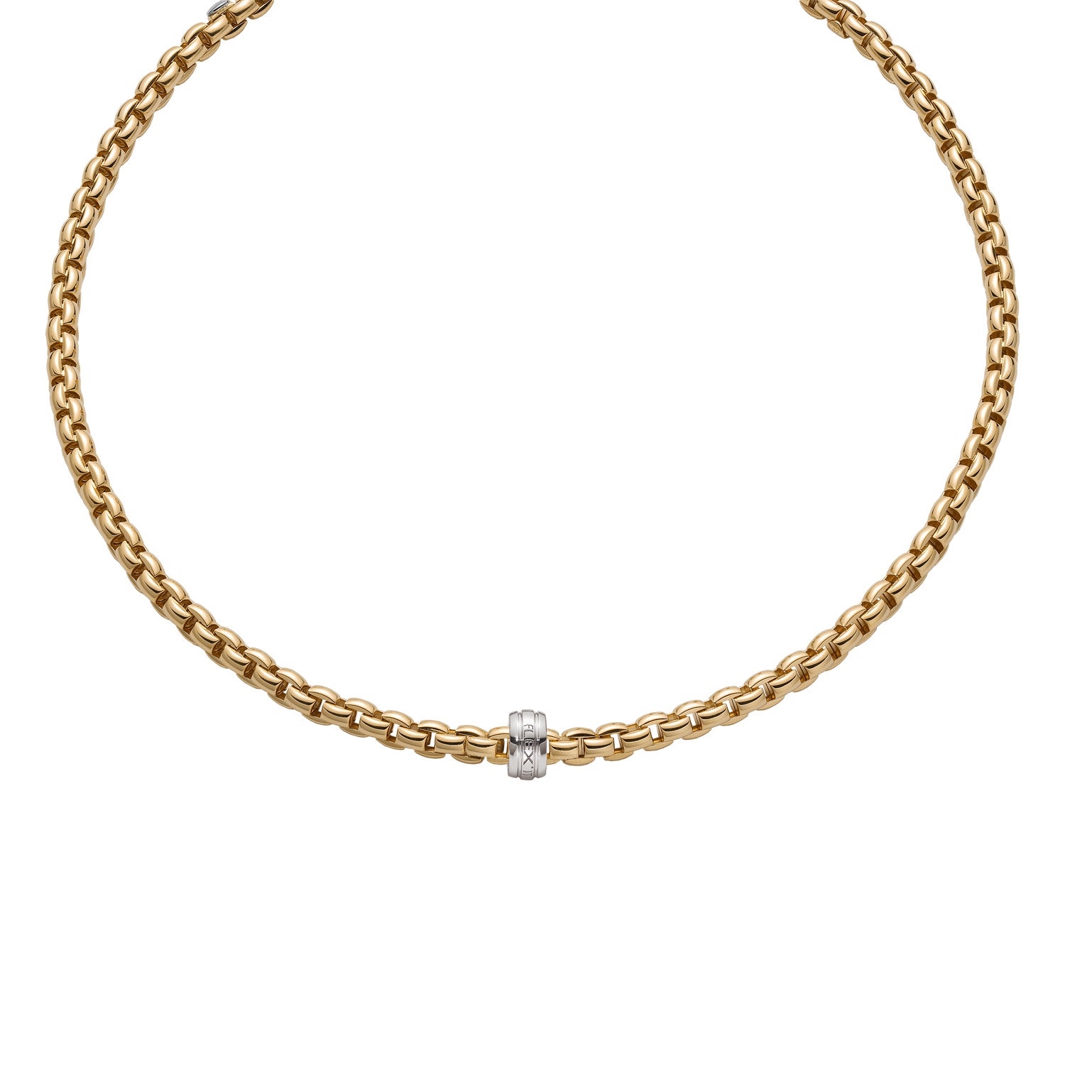FOPE 18K Yellow & White Gold Flex'it Necklace - EKA Collection - Jackson Hole Jewelry Company
