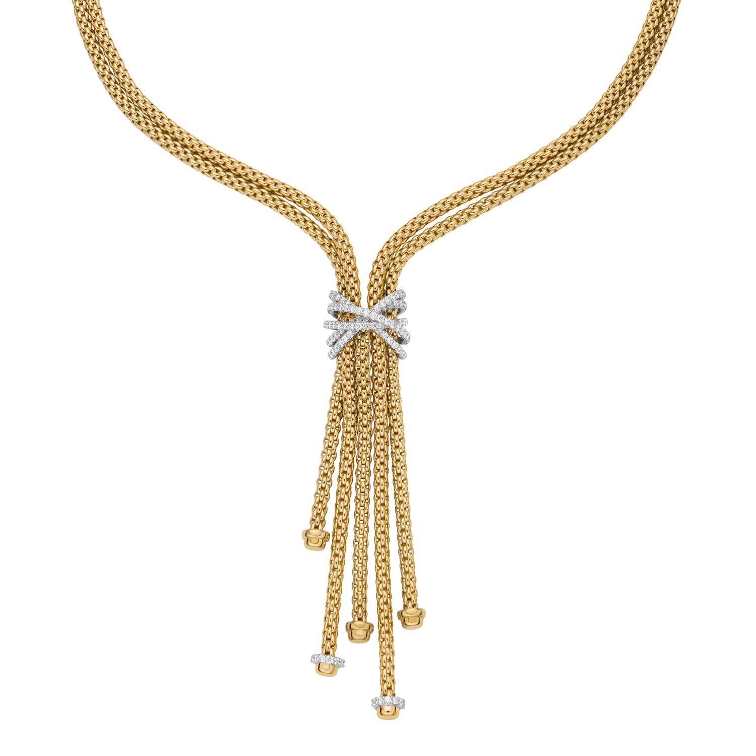 FOPE PRIMA 18K Yellow Gold Necklace with White Diamond Pavé - 1.47 carats - Jackson Hole Jewelry Company