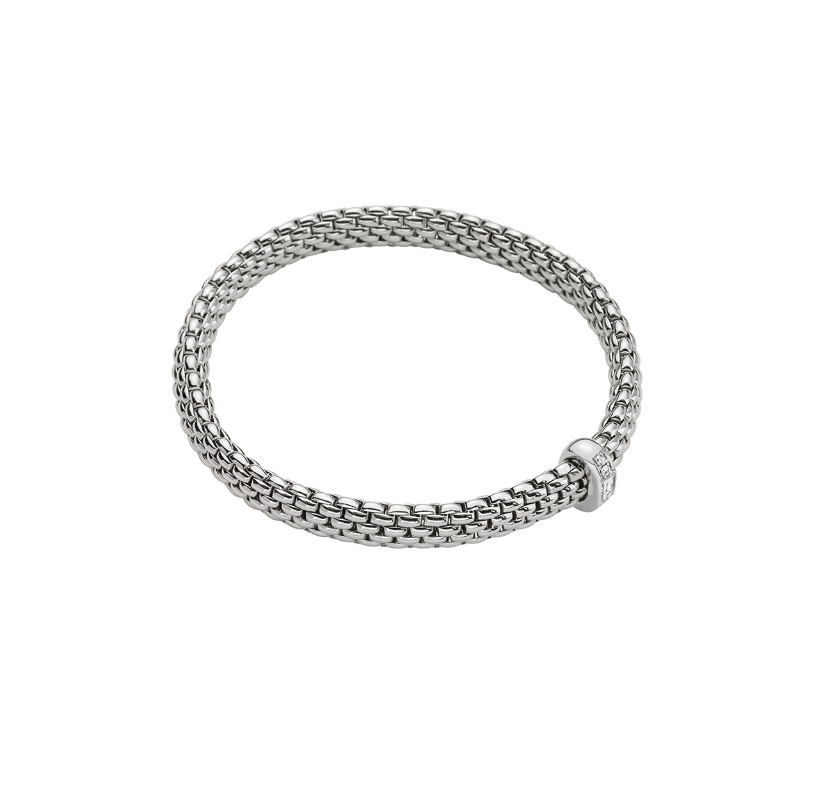 FOPE VENDOME 18K Gold Flex'it Bracelet with White Diamonds - 0.24 carats - Jackson Hole Jewelry Company