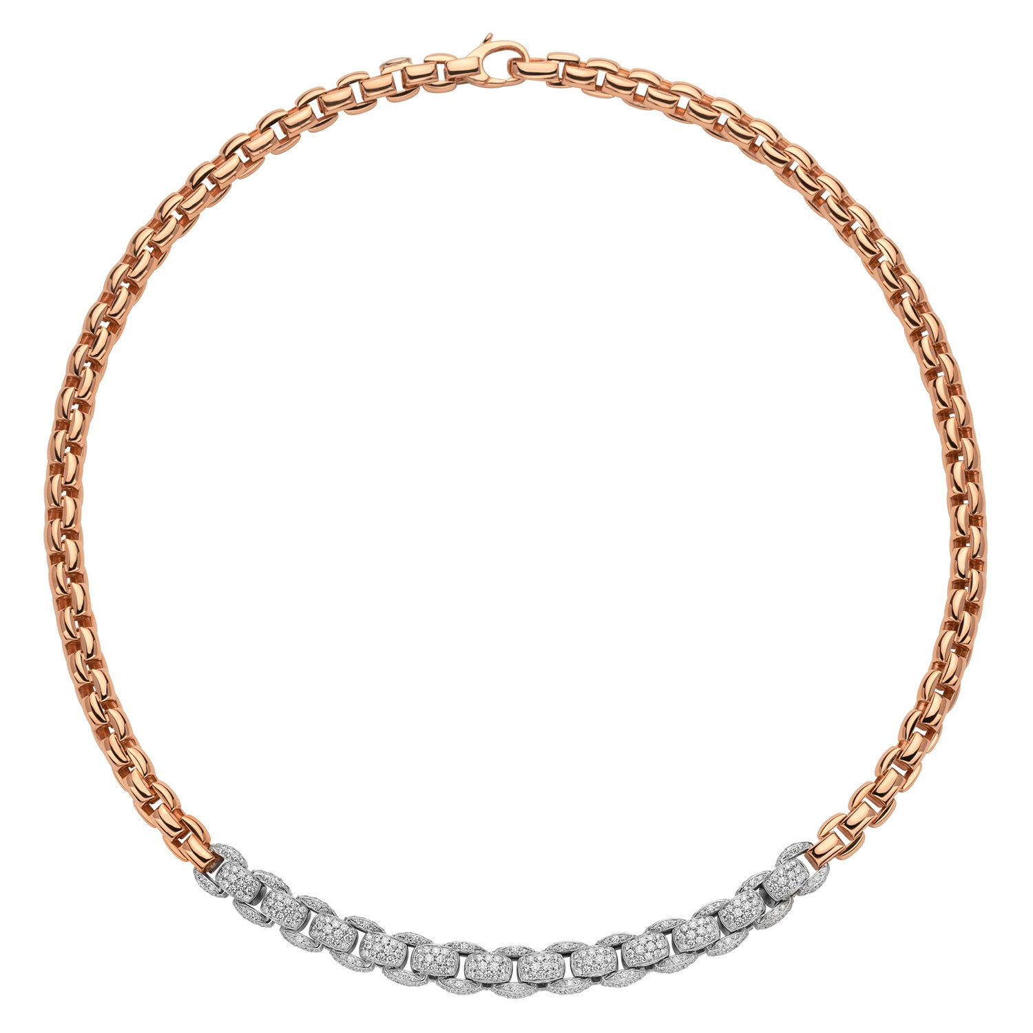 FOPE EKA 18K Gold Necklace with White Diamond Pavé - 4.91 carats - Jackson Hole Jewelry Company