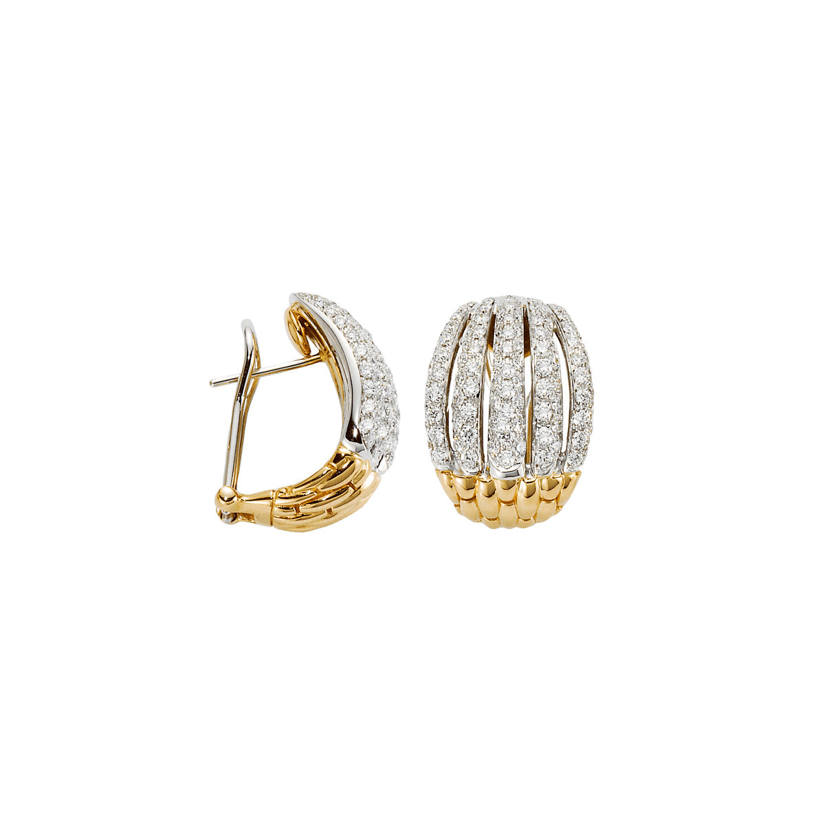 FOPE MIALUCE 18K Gold Earrings with White Diamond Pavé - 3.13 carats - Jackson Hole Jewelry Company